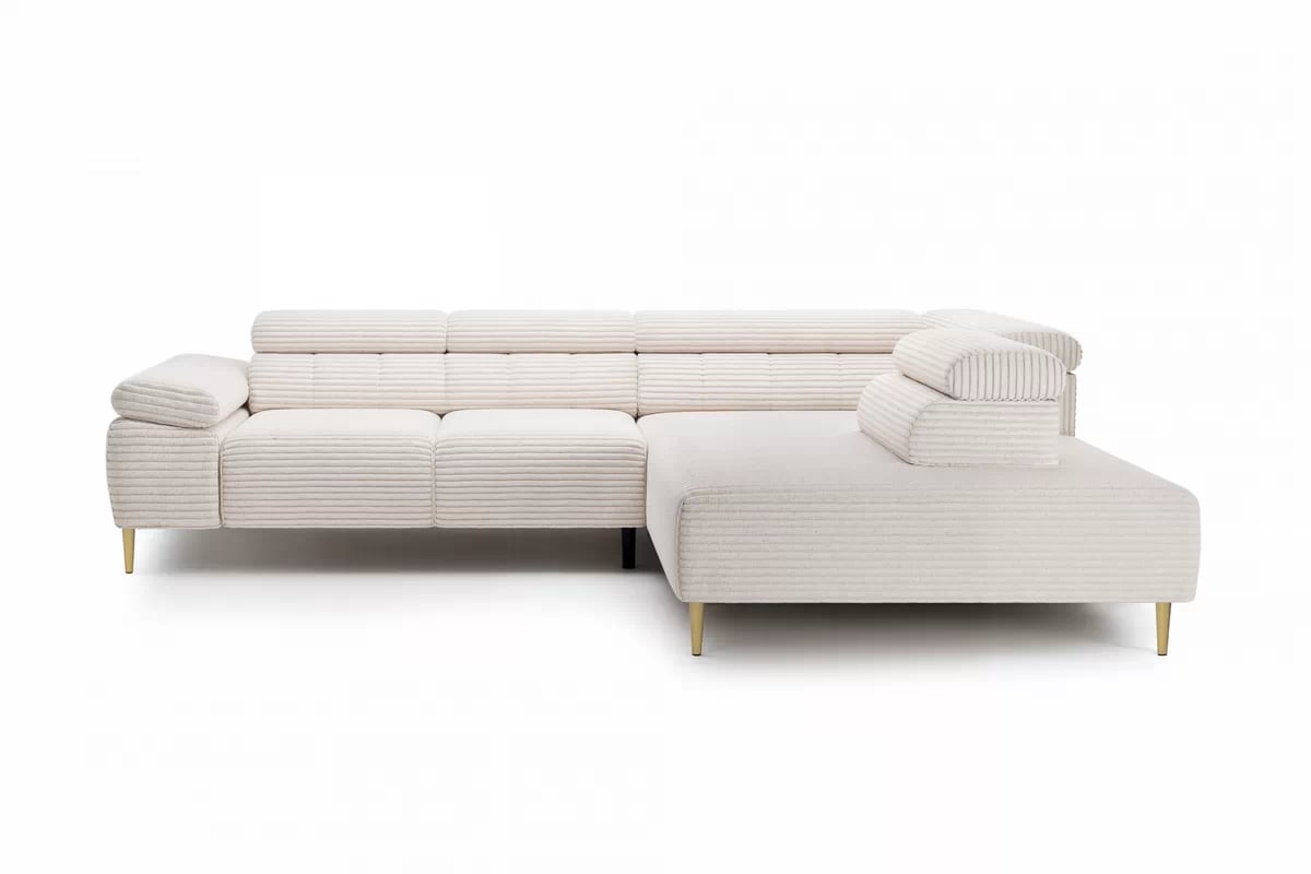 Rohová sedací souprava Taloria L pravá - béžová látka Tilia 01 / zlaté nožky Rohová sedací souprava pravá Taloria L - Tilia 01, Nohy zlaté