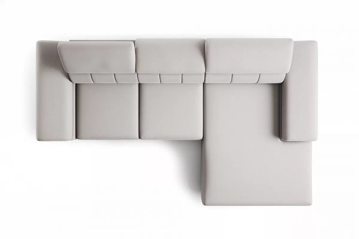 Rohová sedací souprava Taloria Mini pravá - béžová látka Maya 01 / zlaté nožky Rohová sedací souprava pravá Taloria Mini - Maya 01, Nohy zlaté