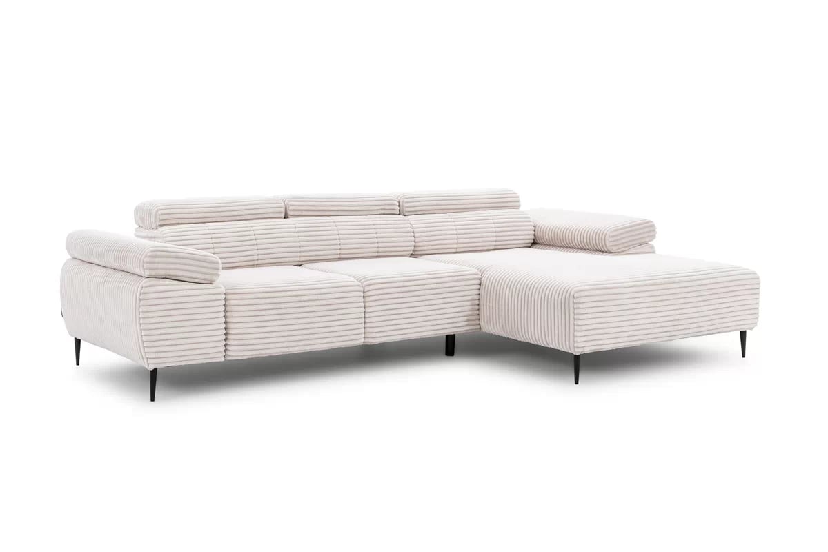 Rohová sedací souprava Taloria Mini pravá - béžový plyš Tilia 01 / černé nožky Rohová sedací souprava pravá Taloria Mini - Tilia 01, Nohy černá