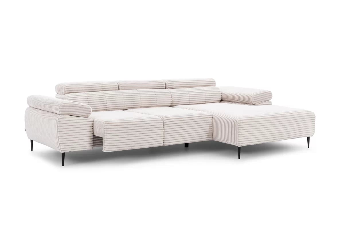 Rohová sedací souprava Taloria Mini pravá - béžový plyš Tilia 01 / černé nožky Rohová sedací souprava pravá Taloria Mini - Tilia 01, Nohy černá