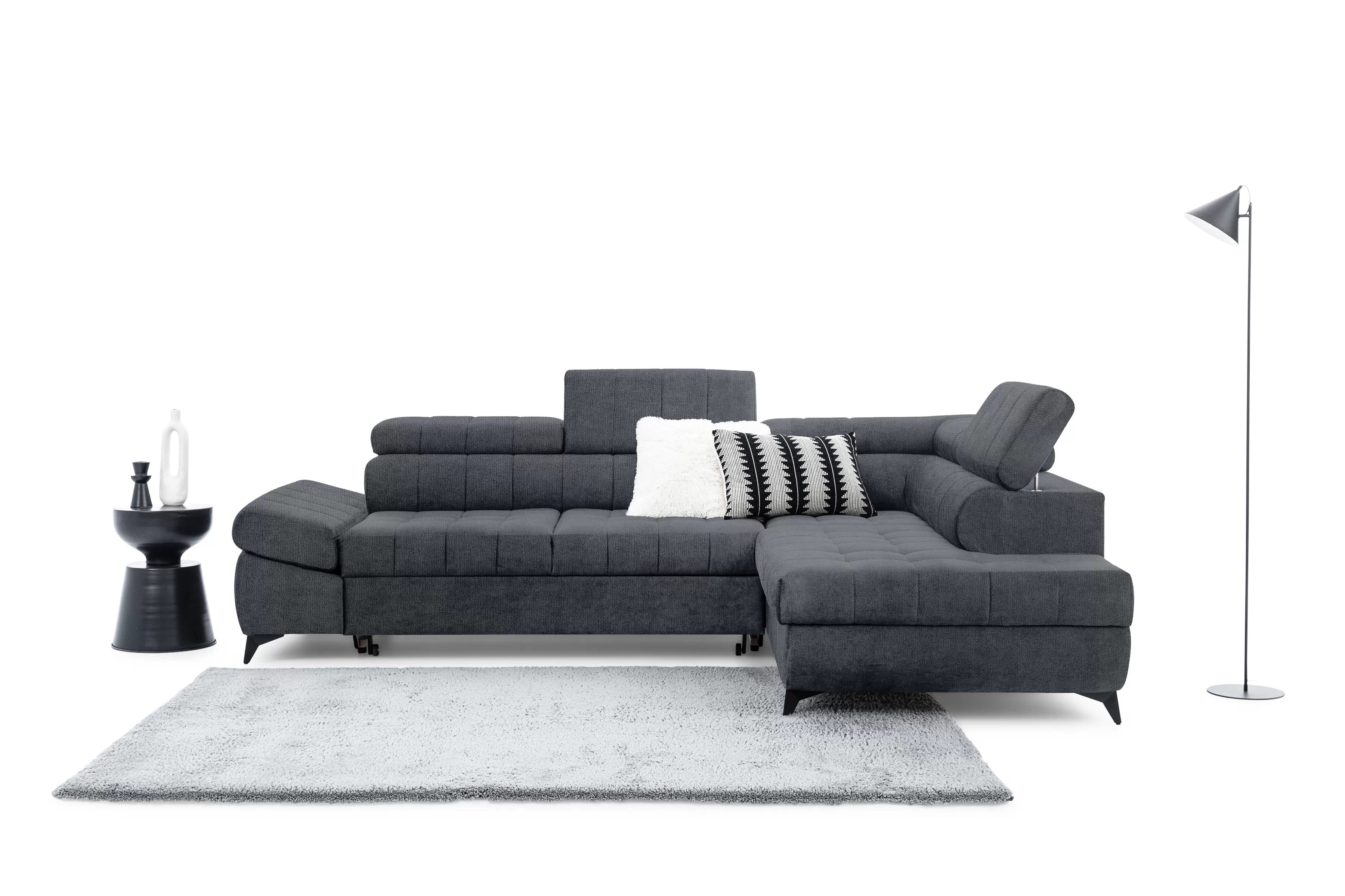 Rohová sedacia súprava Valoris L pravá s funkciou spania - grafitový šenil Perfect Harmony 90 Rohová sedacia súprava pravá strana Valoris L s funkciou spania - Grafitový šenil Perfect Harmony 90