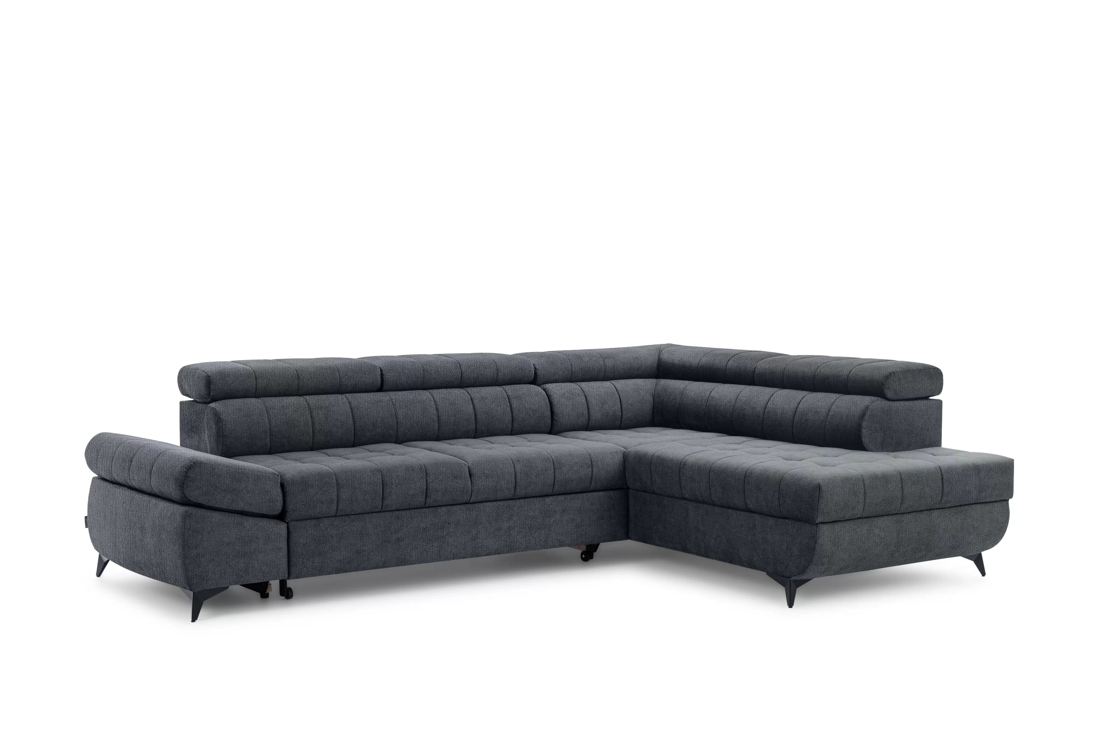 Rohová sedacia súprava Valoris L pravá s funkciou spania - grafitový šenil Perfect Harmony 90 Rohová sedacia súprava pravá strana Valoris L s funkciou spania - Grafitový šenil Perfect Harmony 90