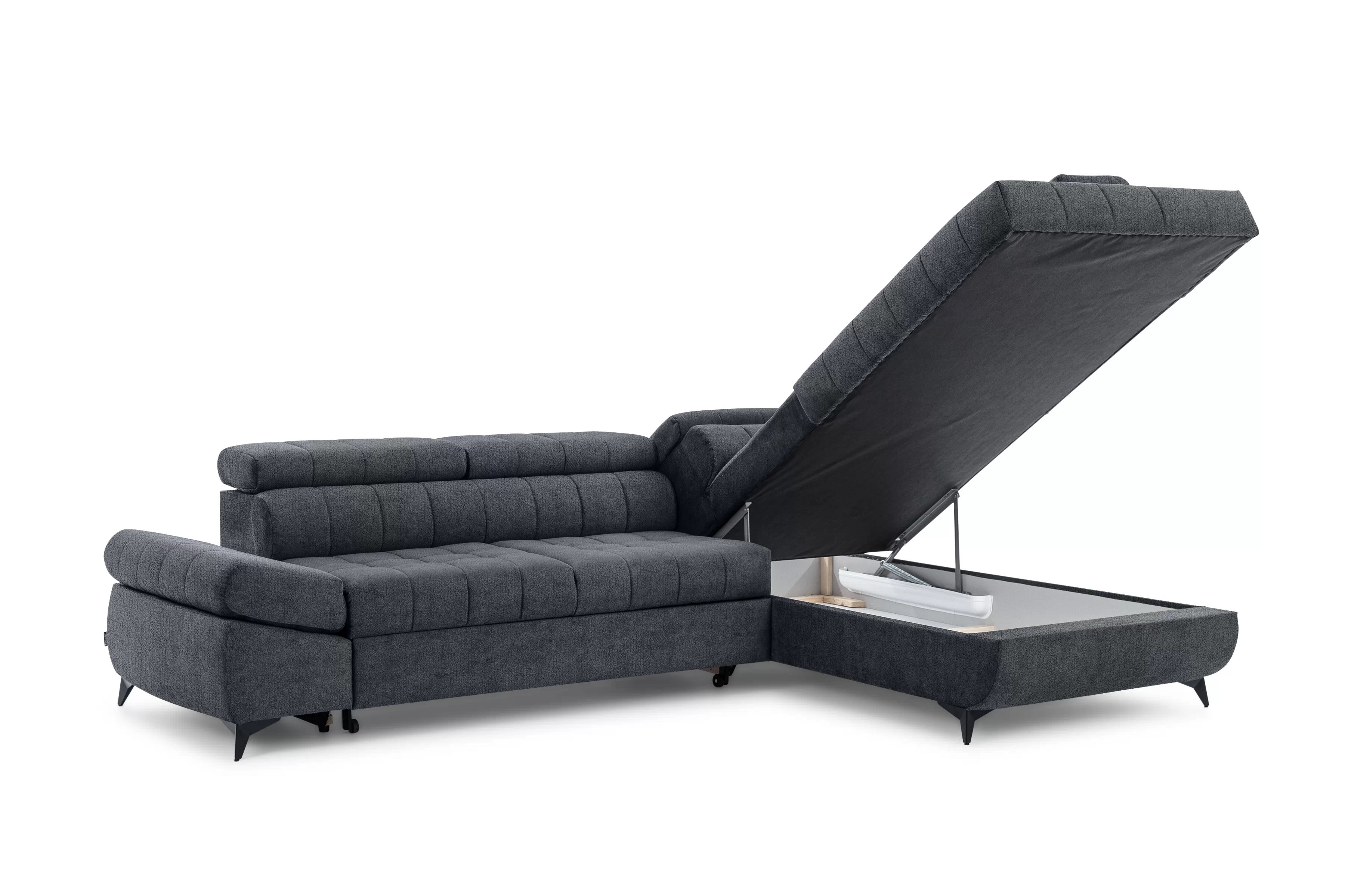 Rohová sedacia súprava Valoris L pravá s funkciou spania - grafitový šenil Perfect Harmony 90 Rohová sedacia súprava pravá strana Valoris L s funkciou spania - Grafitový šenil Perfect Harmony 90