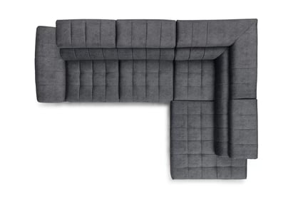 Pravostranná rohová pohovka Valoris L s rozkladem - grafitový hydrofobní samet Zetta 305 Rohová sedací souprava pravá Valoris L rozkládací - grafitová samet hydrofobní  Zetta 305