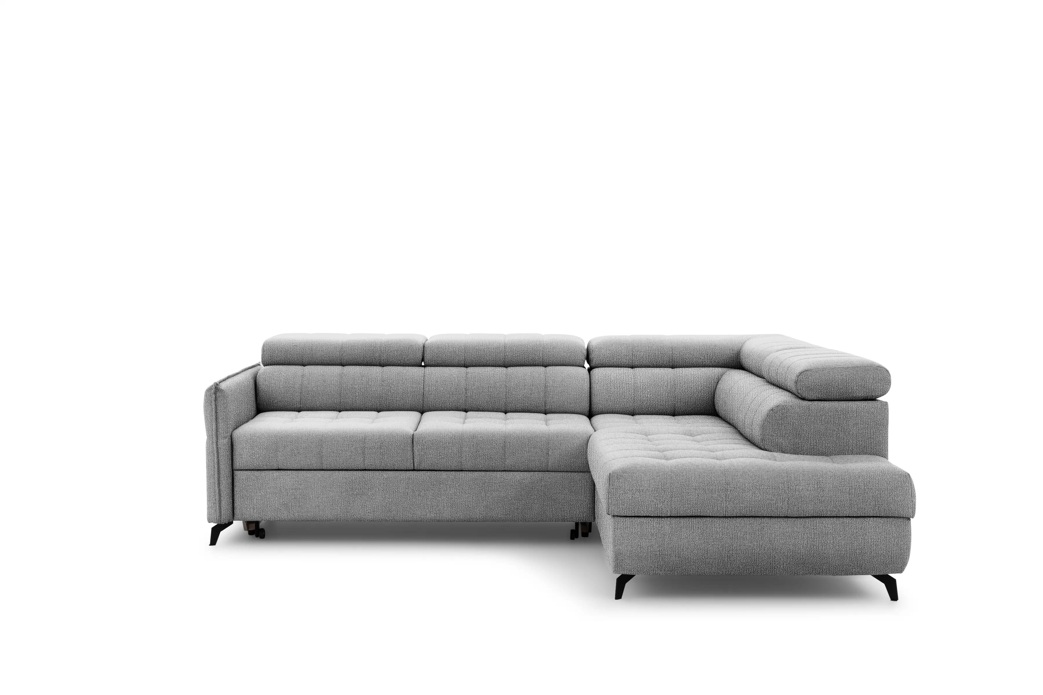 Rozkládací rohová sedací souprava Elarias L pravá - šedá Perfect Harmony 80 Rohová sedací souprava pravá rozkládací Elarias L - šedá šenil Perfect Harmony 80