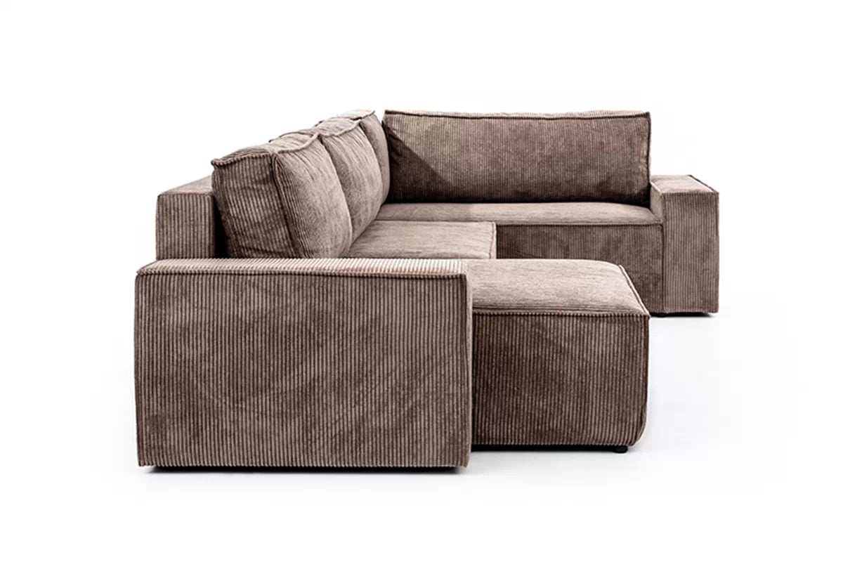 Rozkladacia rohová sedačka Flabio U ľavá - hnedý menčester Lincoln 17 Rohová sedacia súprava Ľavá strana s funkciou spánku Flabio U - Hnedý MENČESTER ľahkočistiaci Anafi 6 