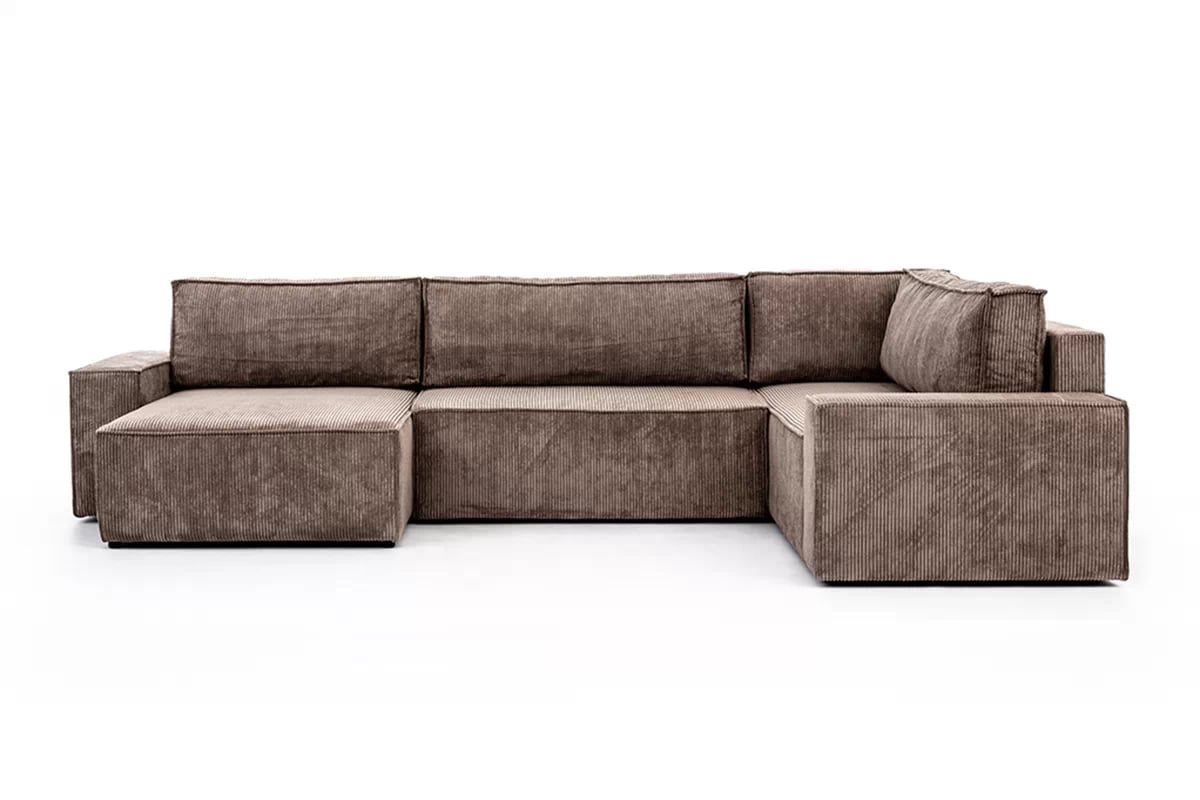 Rozkladacia rohová sedačka Flabio U ľavá - hnedý menčester Lincoln 17 Rohová sedacia súprava Ľavá strana s funkciou spánku Flabio U - Hnedý MENČESTER ľahkočistiaci Anafi 6 