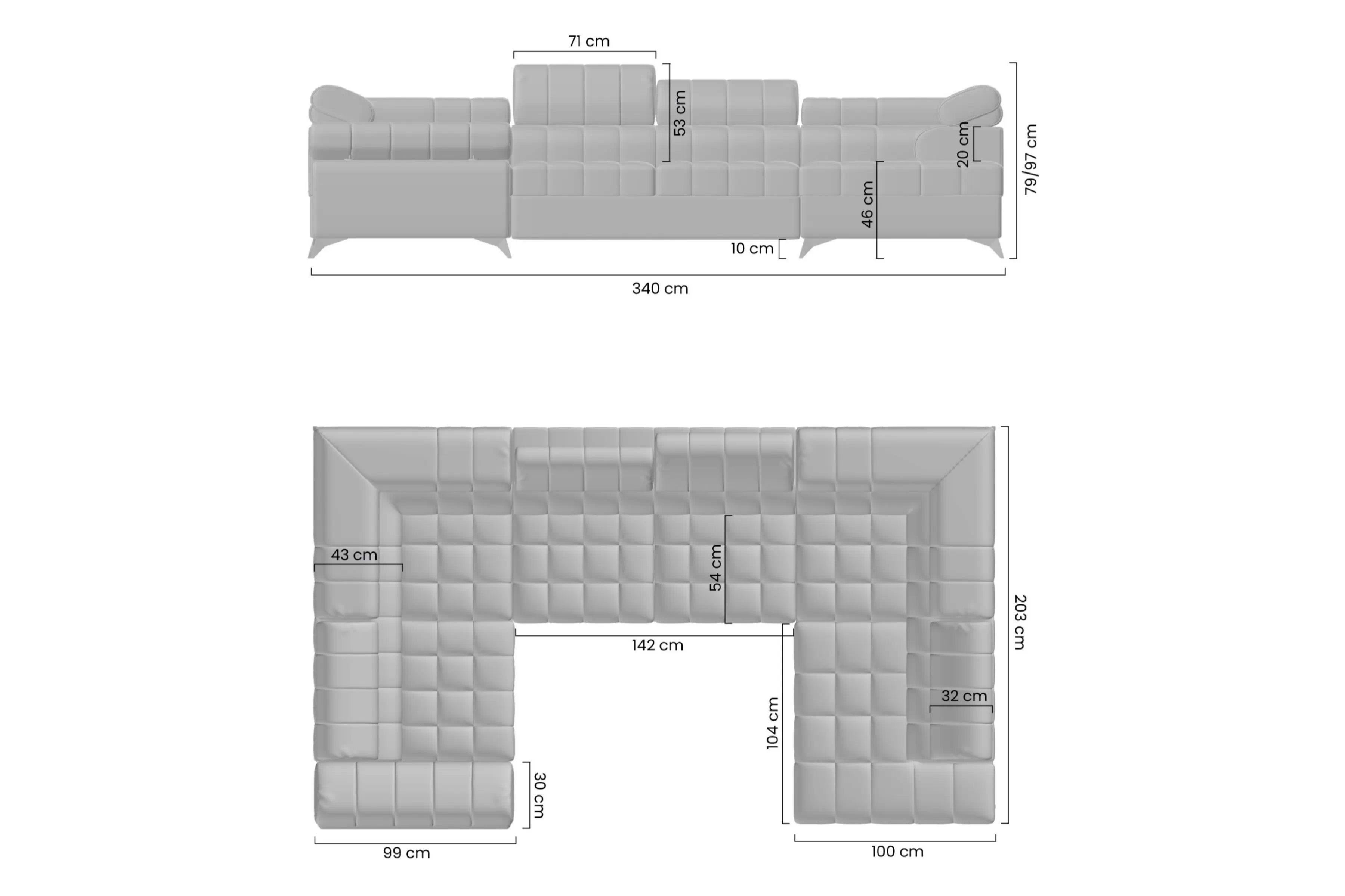 Rozkladacia rohová sedacia súprava Dragonis U Rohová sedacia súprava rozkladany do obývacej izby Dragonis U