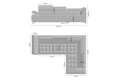 Rohová sedacia súprava rozkladacia Dragonis pravá strana - Béžová látka Maya 01 Rohová sedacia súprava rozkladany Dragonis L pravá strana - Béžová látka ľahkočistiaca Maya 01