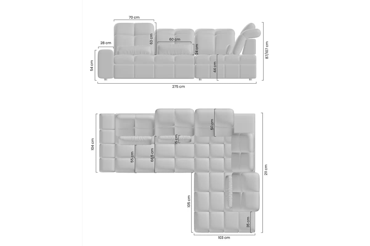 Rozkladacia rohová sedačka Magnelio L ľavá s el. výsuvom - béžové buklé Catch Me 02 Rohová sedacia súprava rozkladany s elektricky výsuvným sedákem Magnelio L Ľavá strana - Béžová boucle Catch me 2