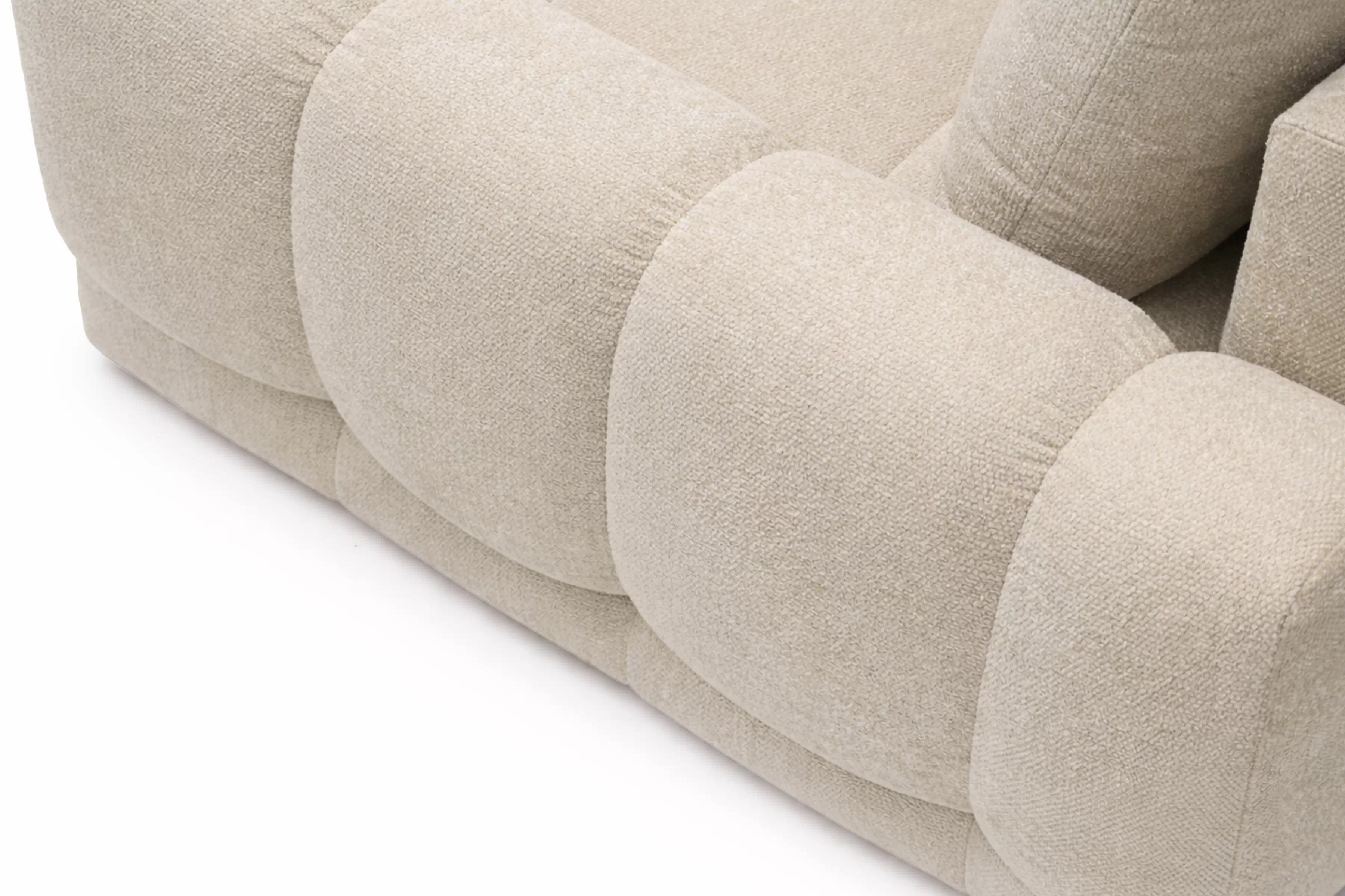 Rohová sedačka Sorenio s funkciou spania ľavá - béžová pletenina Murano 833 Rohová sedacia súprava Sorenio s funkciou spánku Ľavá strana - Béžová plecionka Murano 833