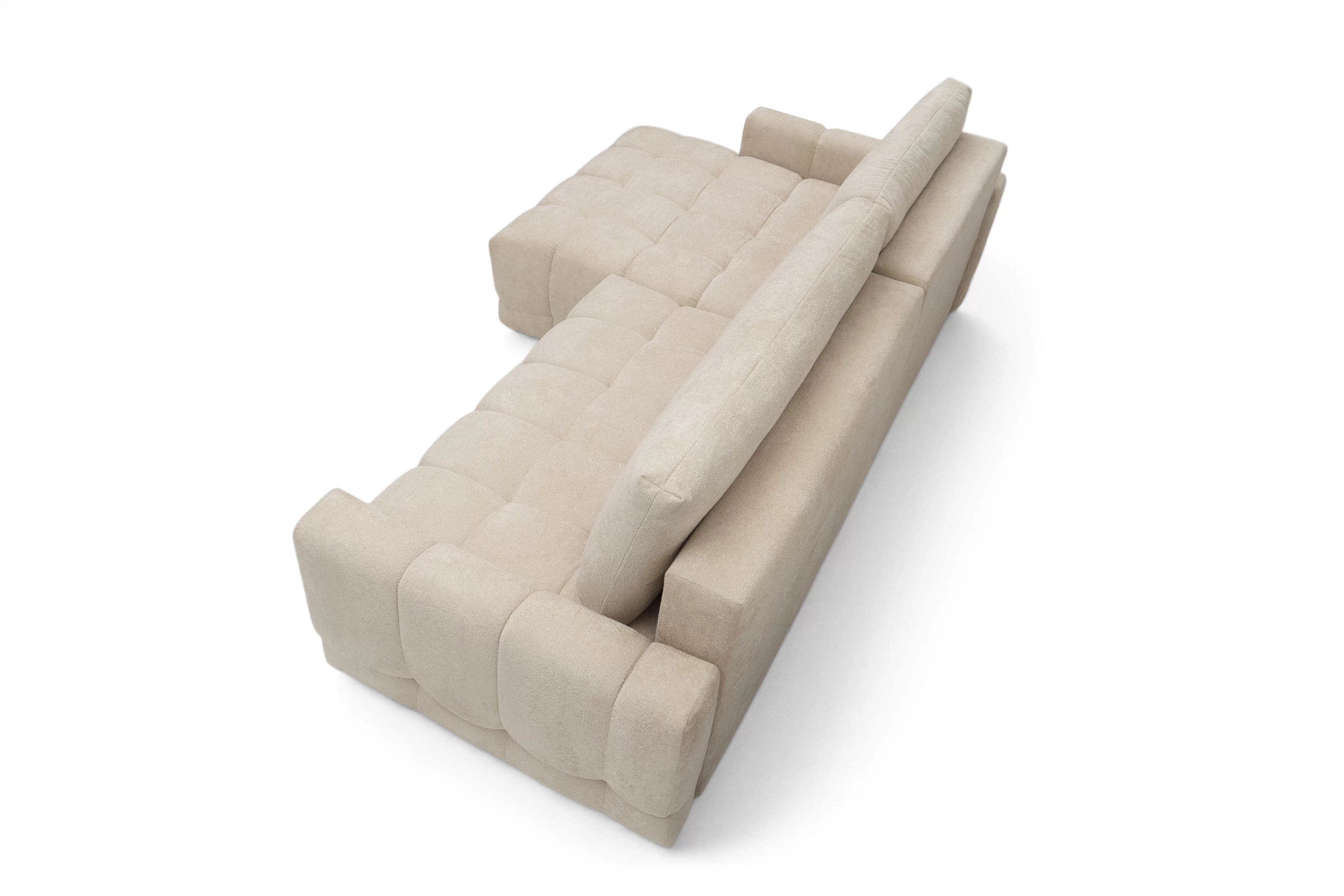 Rohová sedačka Sorenio s funkciou spania ľavá - béžová pletenina Murano 833 Rohová sedacia súprava Sorenio s funkciou spánku Ľavá strana - Béžová plecionka Murano 833