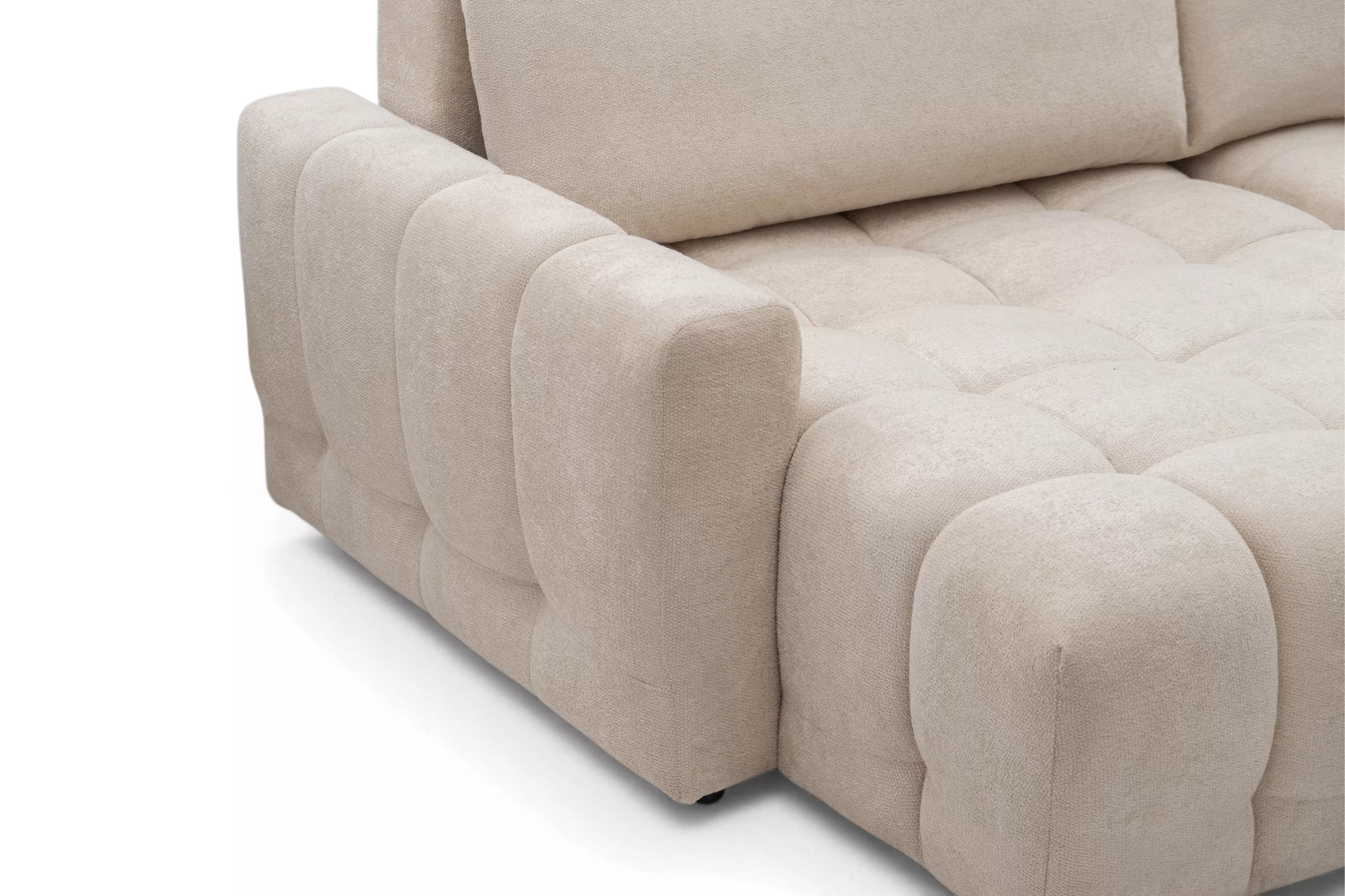 Rohová sedačka Sorenio s funkciou spania ľavá - béžová pletenina Murano 833 Rohová sedacia súprava Sorenio s funkciou spánku Ľavá strana - Béžová plecionka Murano 833