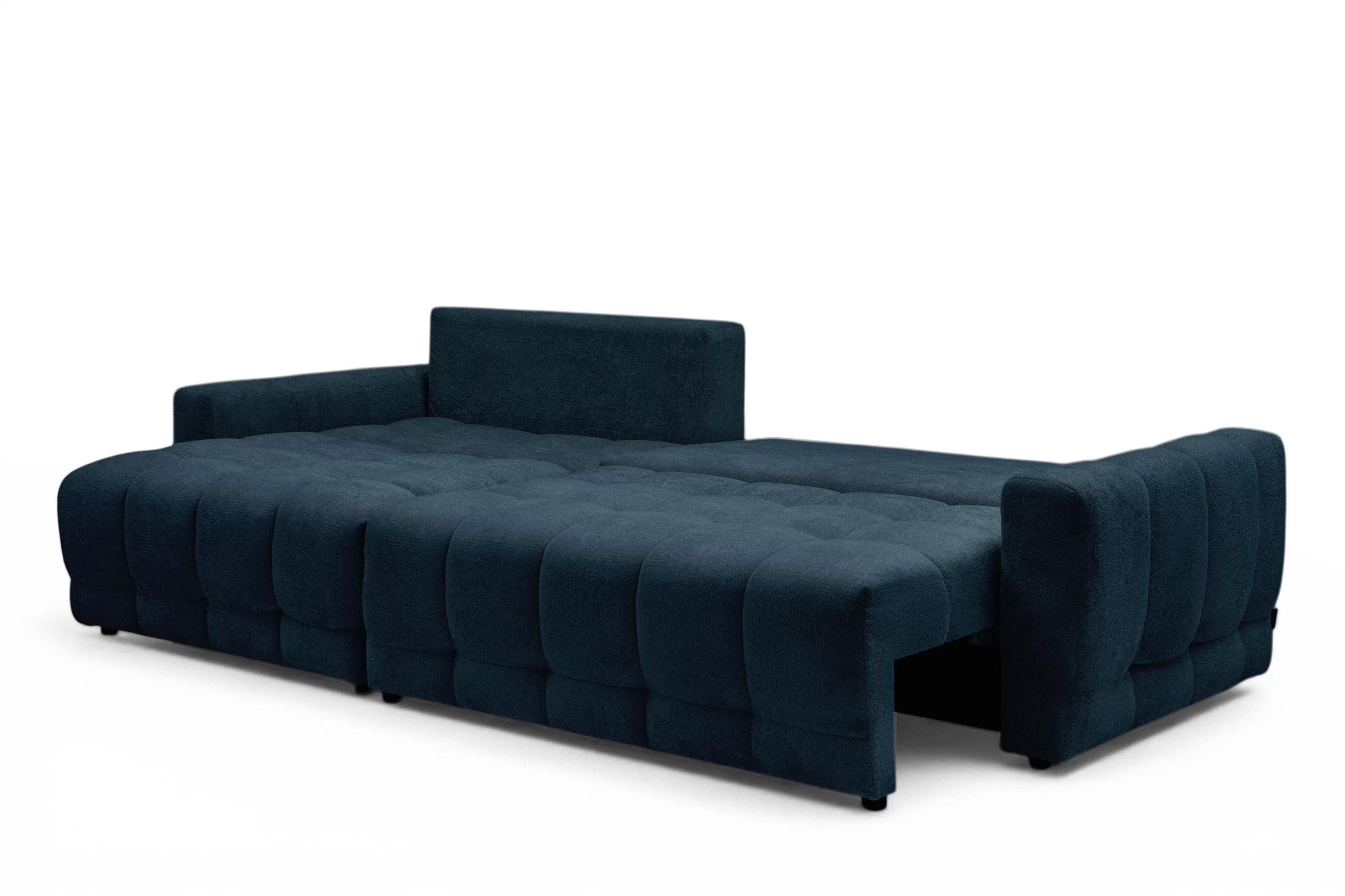 Rohová sedacia súprava Sorenio s funkciou spánku Ľavá strana - námornícka modrá plecionka Murano 843 Rohová sedacia súprava Sorenio s funkciou spánku Ľavá strana - námornícka modrá plecionka Murano 843