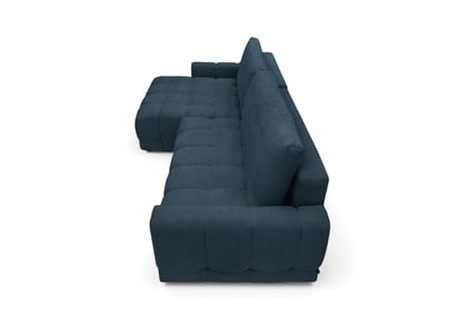 Rohová sedacia súprava Sorenio s funkciou spánku Ľavá strana - námornícka modrá plecionka Murano 843 Rohová sedacia súprava Sorenio s funkciou spánku Ľavá strana - námornícka modrá plecionka Murano 843