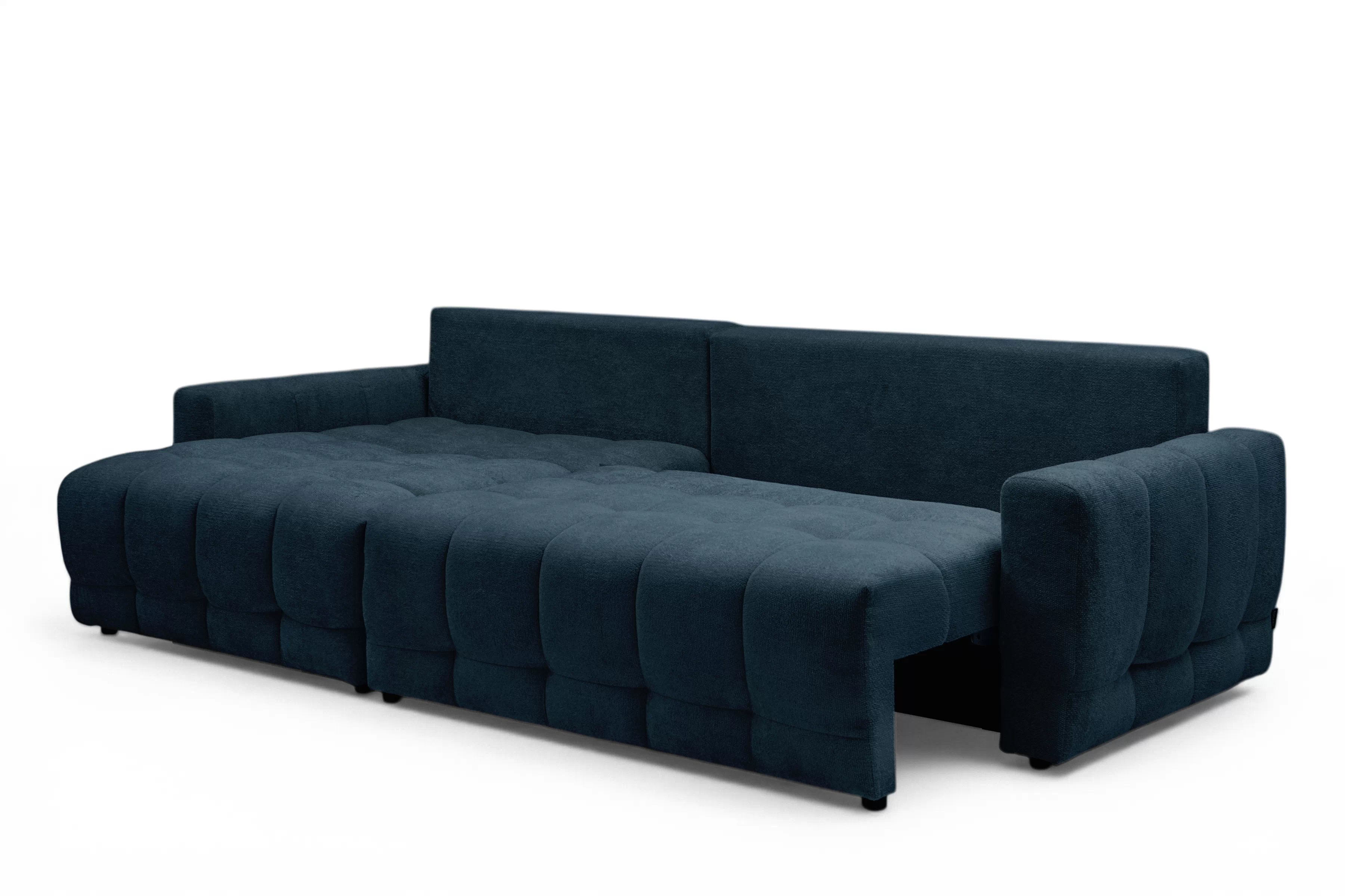 Rohová sedacia súprava Sorenio s funkciou spánku Ľavá strana - námornícka modrá plecionka Murano 843 Rohová sedacia súprava Sorenio s funkciou spánku Ľavá strana - námornícka modrá plecionka Murano 843