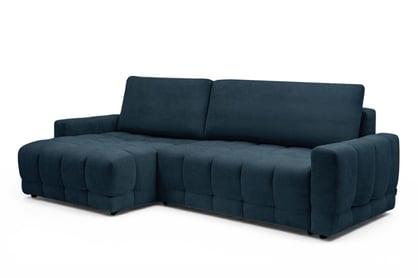 Rohová sedacia súprava Sorenio s funkciou spánku Ľavá strana - námornícka modrá plecionka Murano 843