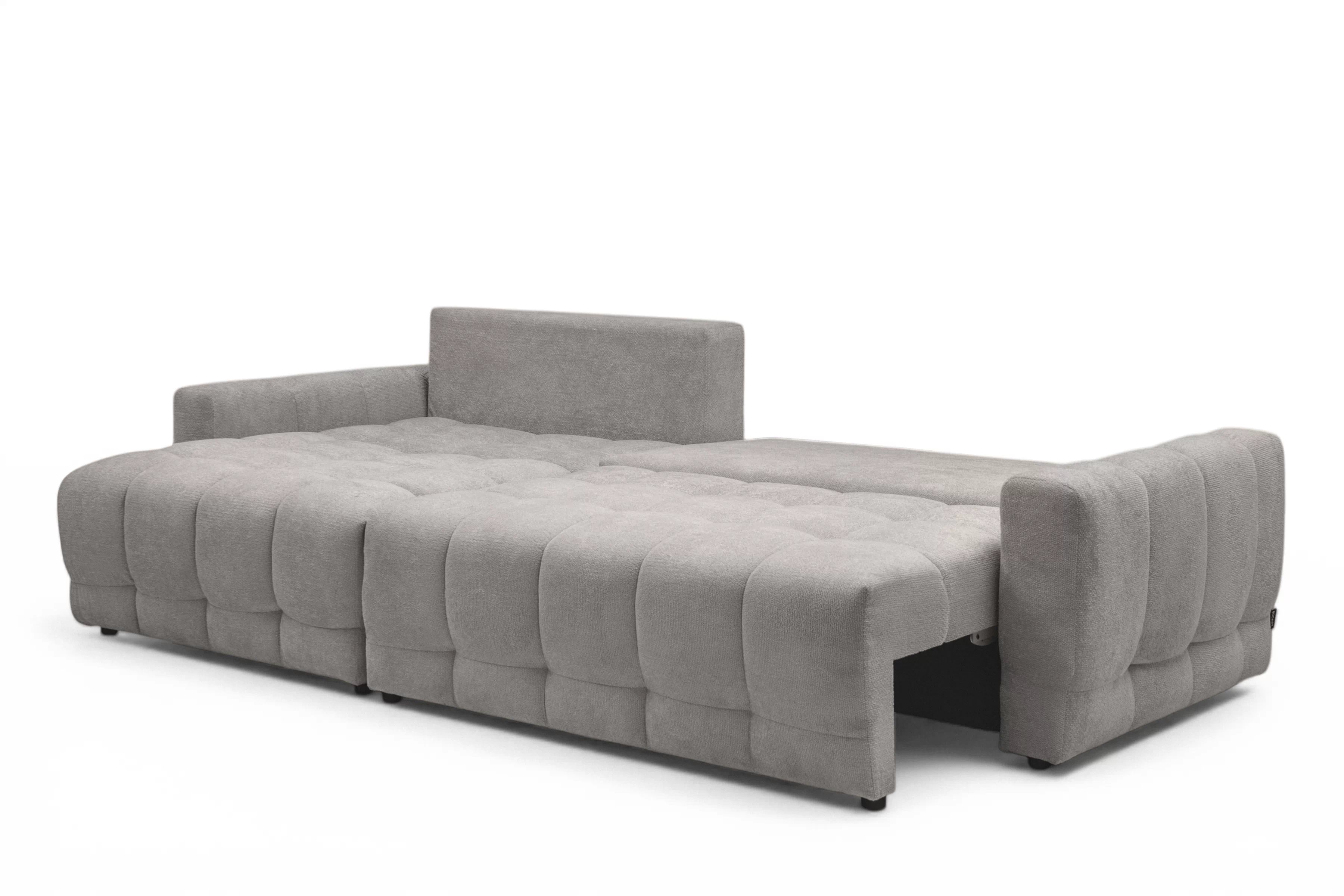 Rohová sedačka Sorenio s funkciou spania ľavá - šedá pletenina Murano 847 Rohová sedacia súprava Sorenio s funkciou spánku Ľavá strana - šedá plecionka Murano 847