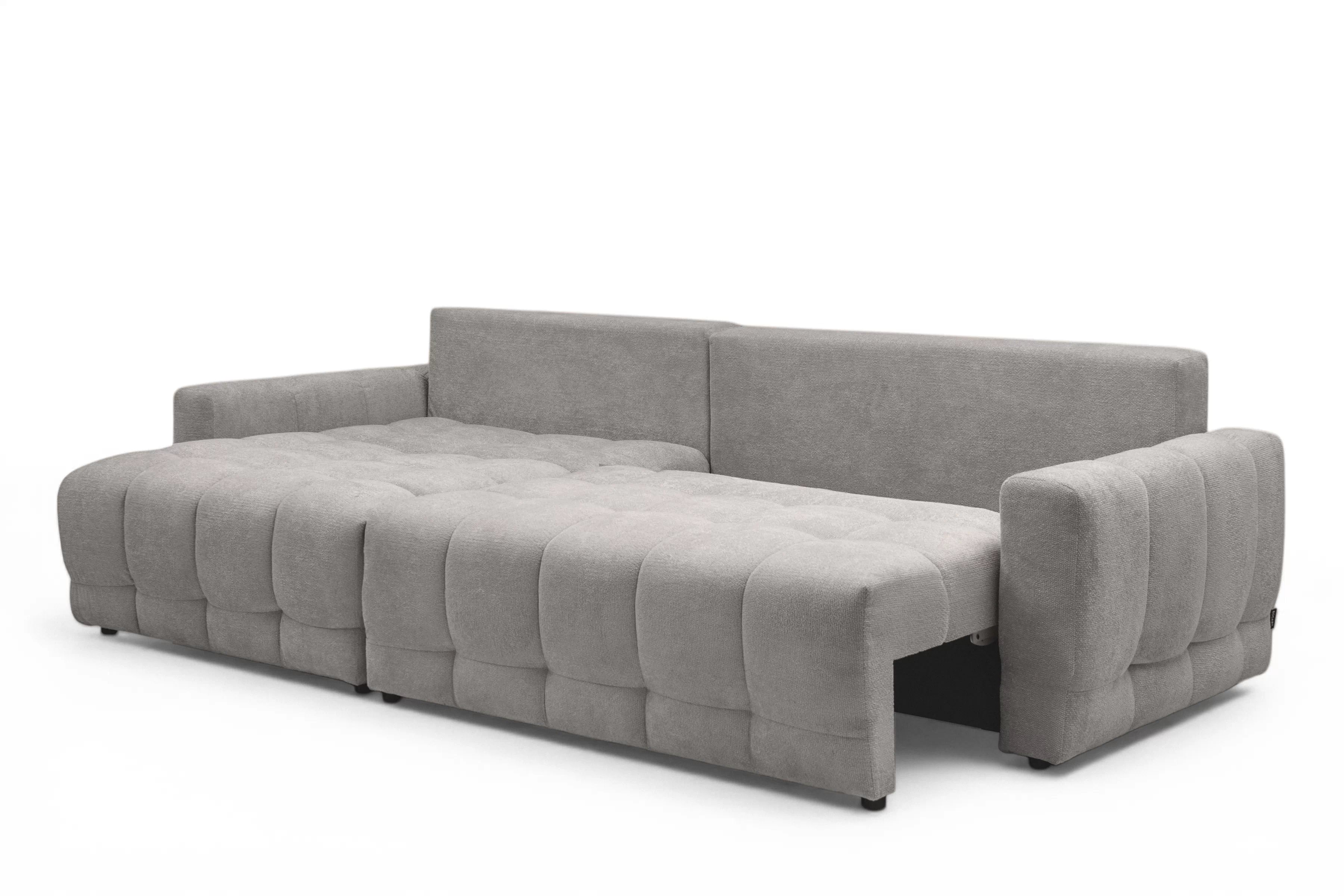 Rohová sedačka Sorenio s funkciou spania ľavá - šedá pletenina Murano 847 Rohová sedacia súprava Sorenio s funkciou spánku Ľavá strana - šedá plecionka Murano 847