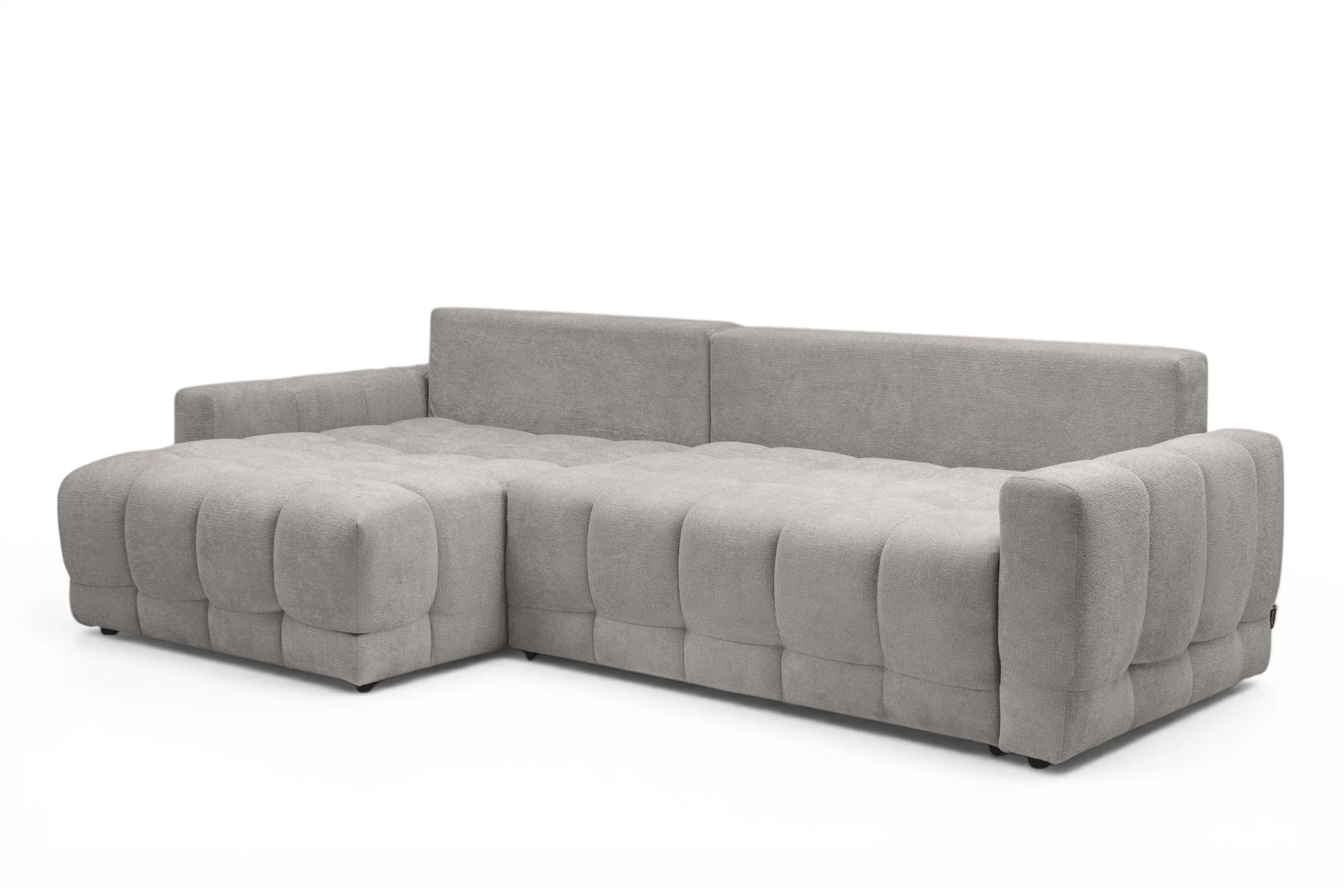 Rohová sedačka Sorenio s funkciou spania ľavá - šedá pletenina Murano 847 Rohová sedacia súprava Sorenio s funkciou spánku Ľavá strana - šedá plecionka Murano 847