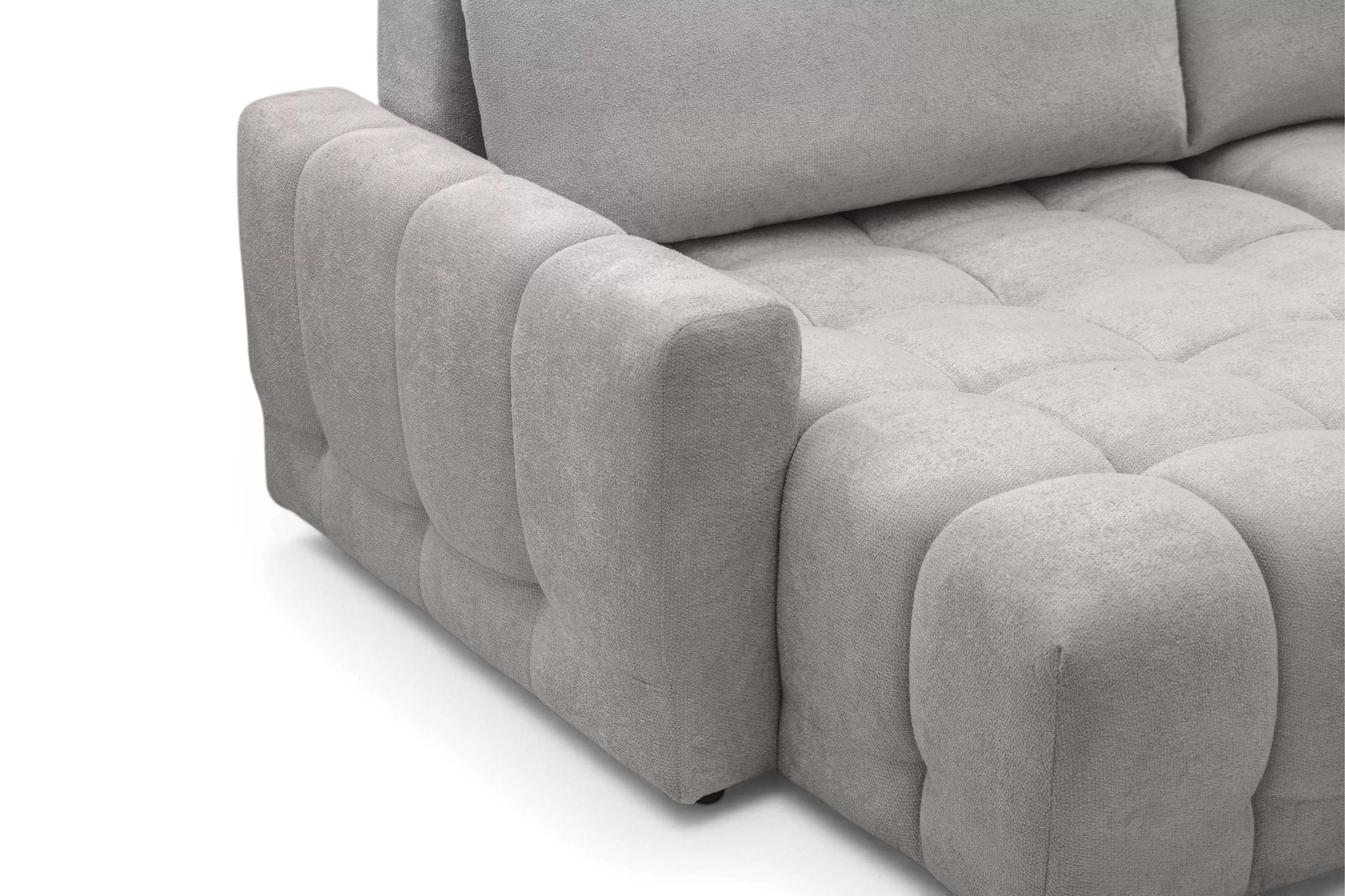 Rohová sedačka Sorenio s funkciou spania ľavá - šedá pletenina Murano 847 Rohová sedacia súprava Sorenio s funkciou spánku Ľavá strana - šedá plecionka Murano 847