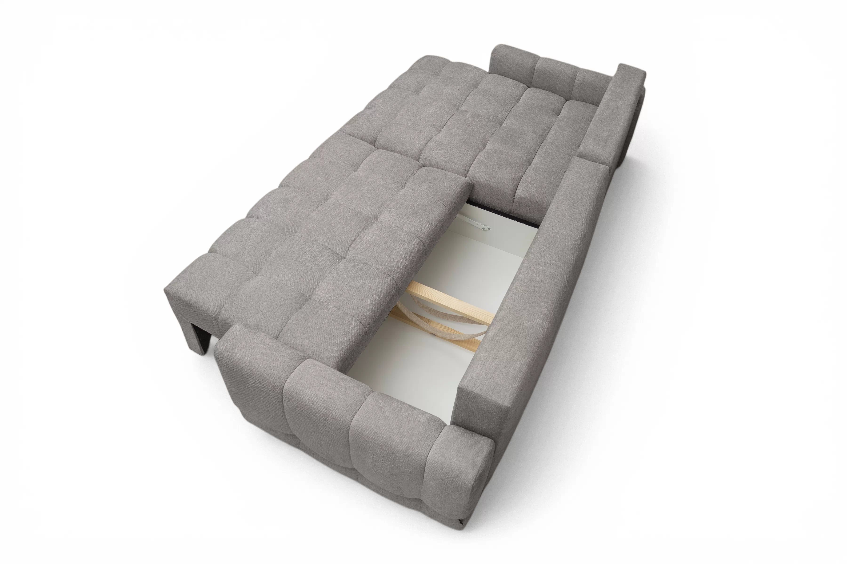 Rohová sedačka Sorenio s funkciou spania ľavá - šedá pletenina Murano 847 Rohová sedacia súprava Sorenio s funkciou spánku Ľavá strana - šedá plecionka Murano 847