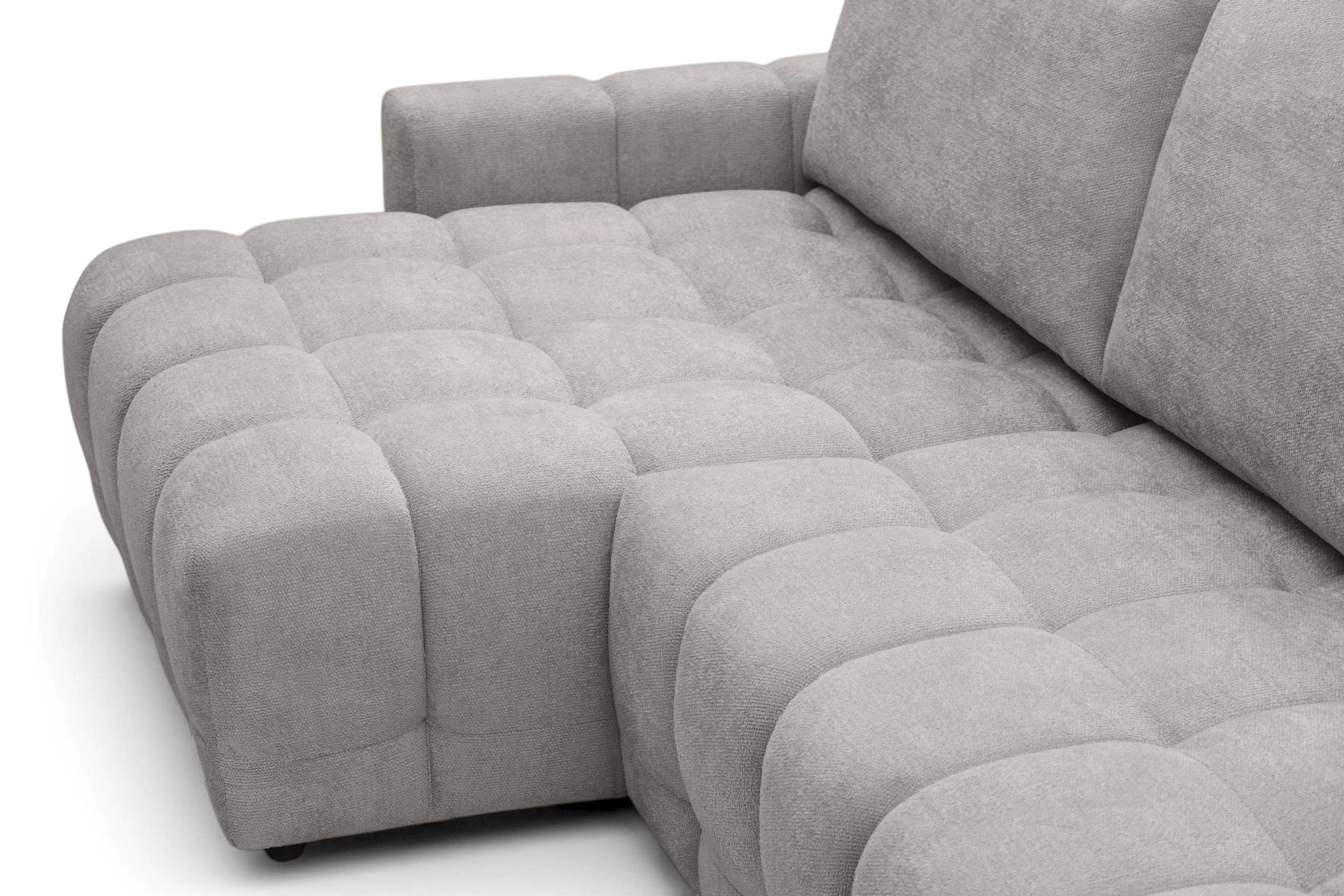 Rohová sedačka Sorenio s funkciou spania ľavá - šedá pletenina Murano 847 Rohová sedacia súprava Sorenio s funkciou spánku Ľavá strana - šedá plecionka Murano 847