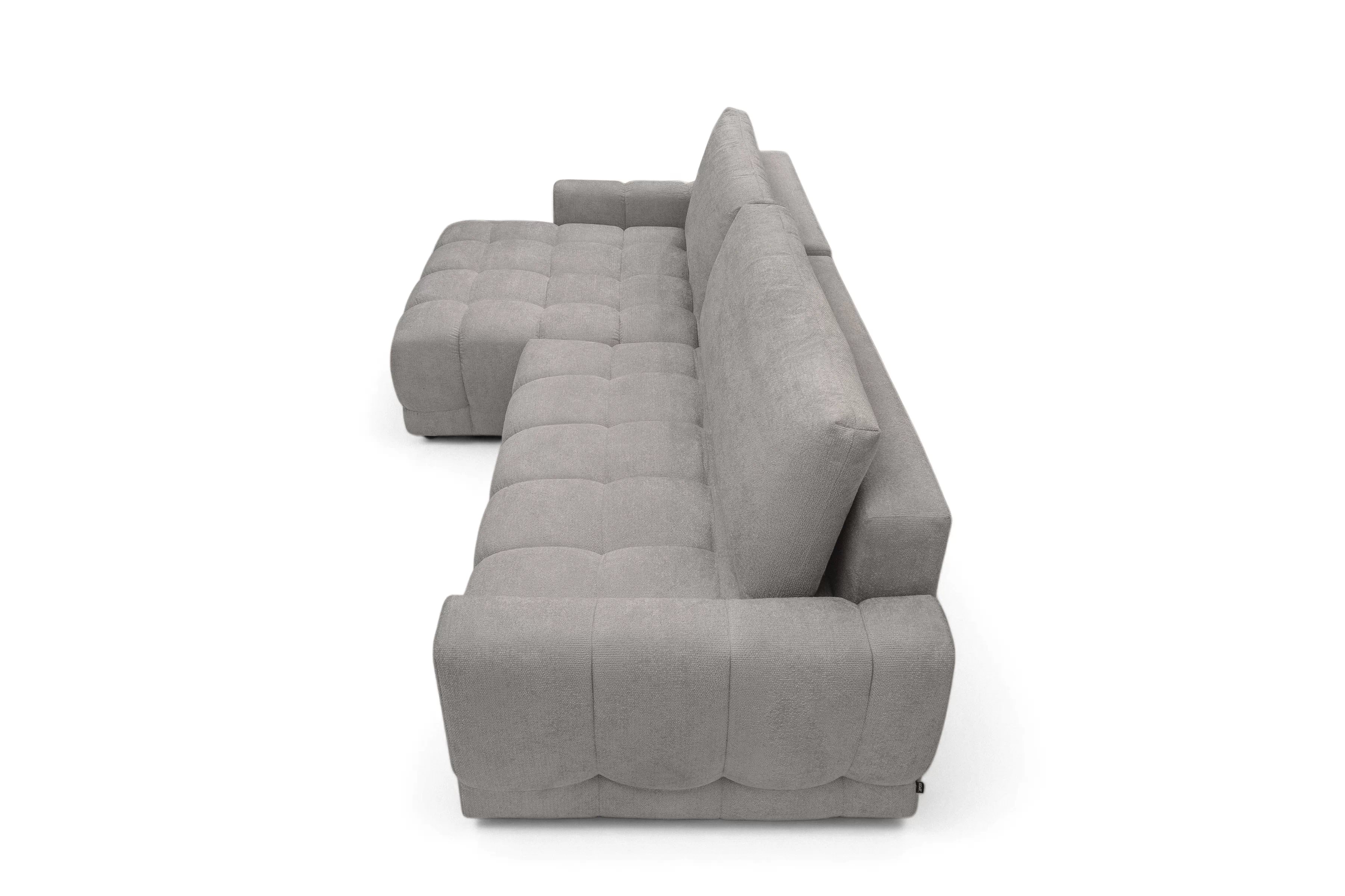 Rohová sedačka Sorenio s funkciou spania ľavá - šedá pletenina Murano 847 Rohová sedacia súprava Sorenio s funkciou spánku Ľavá strana - šedá plecionka Murano 847