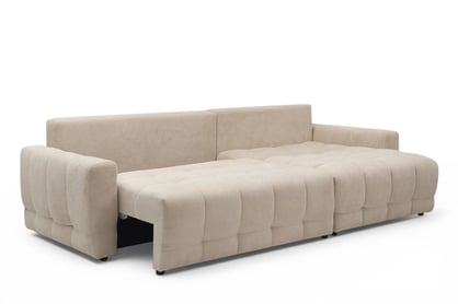 Rohová sedačka Sorenio s funkciou spania pravá - béžová pletenina Murano 833 Rohová sedacia súprava Sorenio s funkciou spánku pravá strana - Béžová plecionka Murano 833