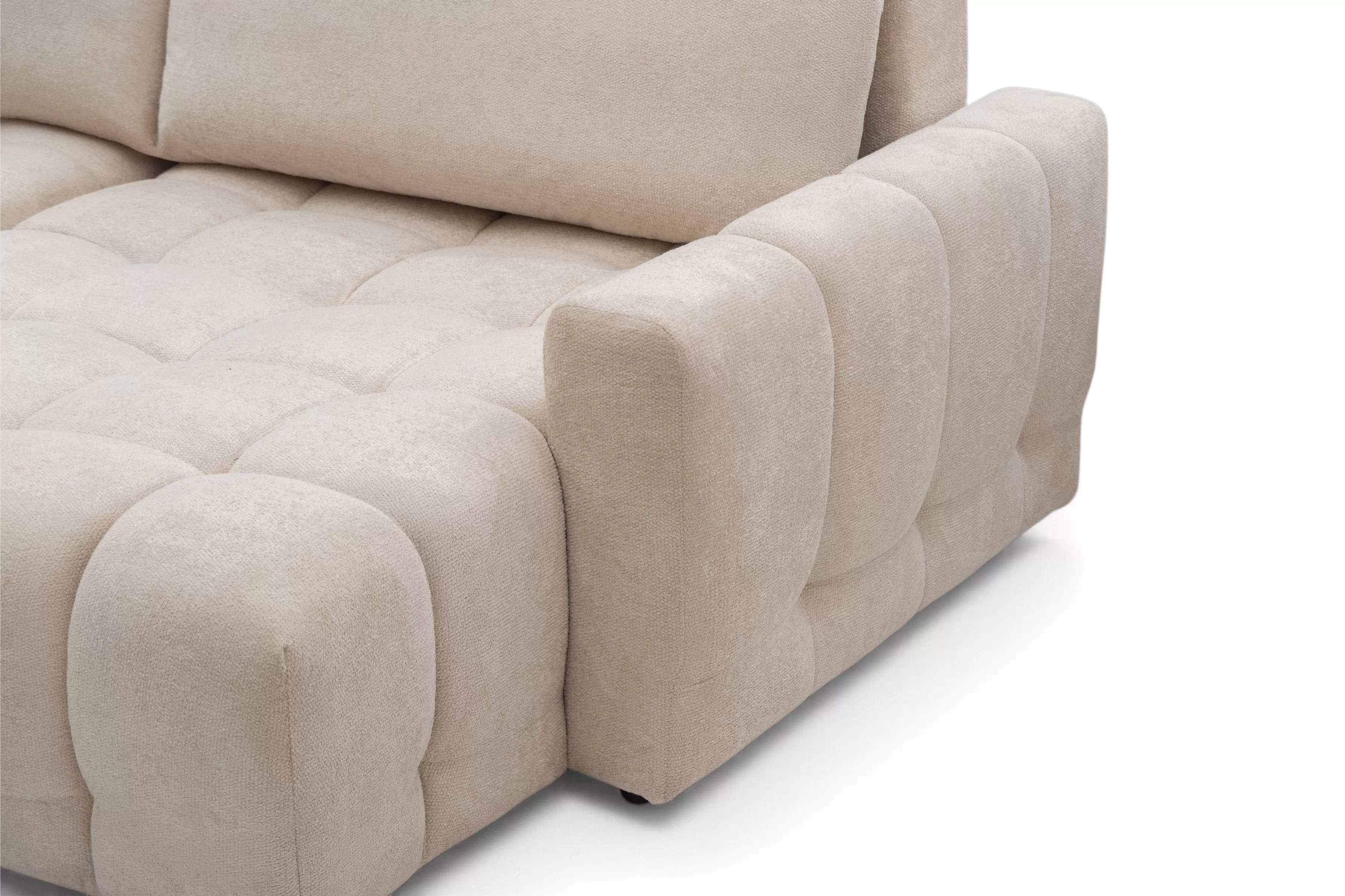 Rohová sedačka Sorenio s funkciou spania pravá - béžová pletenina Murano 833 Rohová sedacia súprava Sorenio s funkciou spánku pravá strana - Béžová plecionka Murano 833