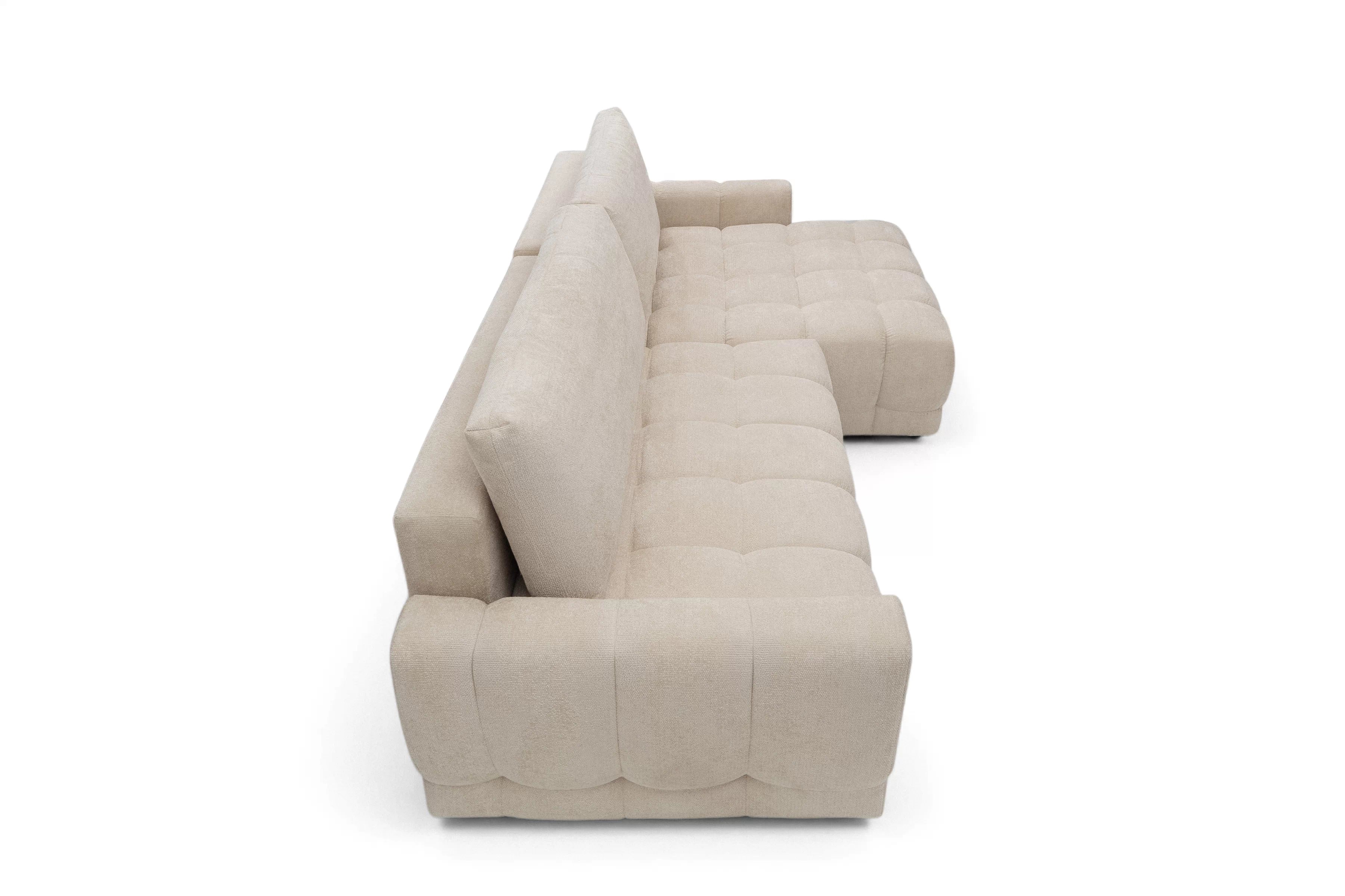 Rohová sedačka Sorenio s funkciou spania pravá - béžová pletenina Murano 833 Rohová sedacia súprava Sorenio s funkciou spánku pravá strana - Béžová plecionka Murano 833