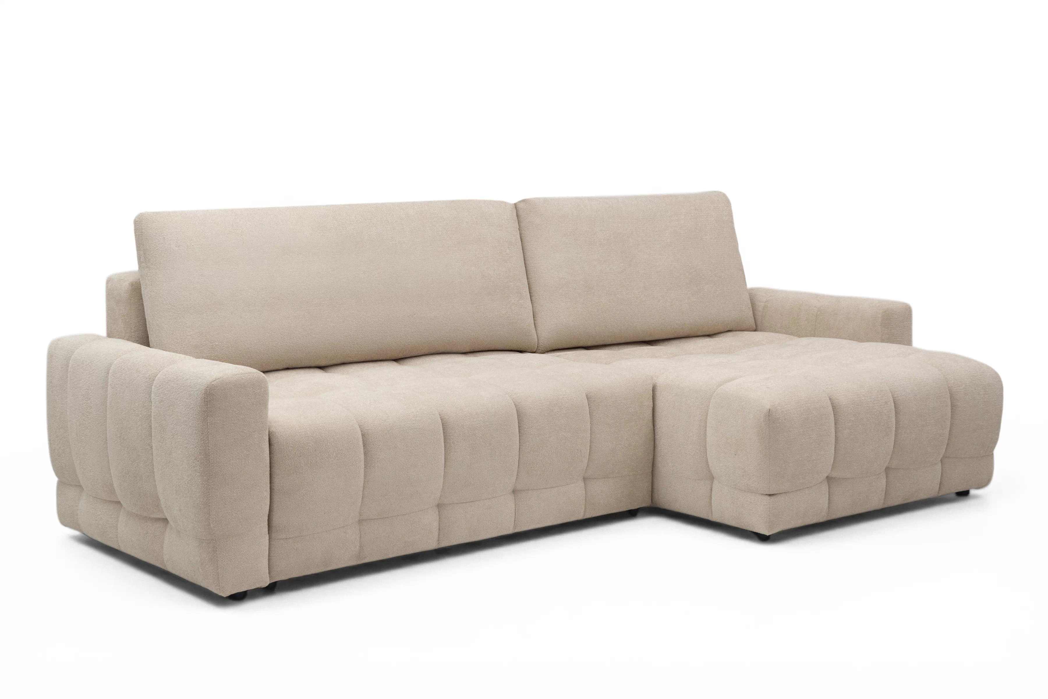 Rohová sedačka Sorenio s funkciou spania pravá - béžová pletenina Murano 833 Rohová sedacia súprava Sorenio s funkciou spánku pravá strana - Béžová plecionka Murano 833