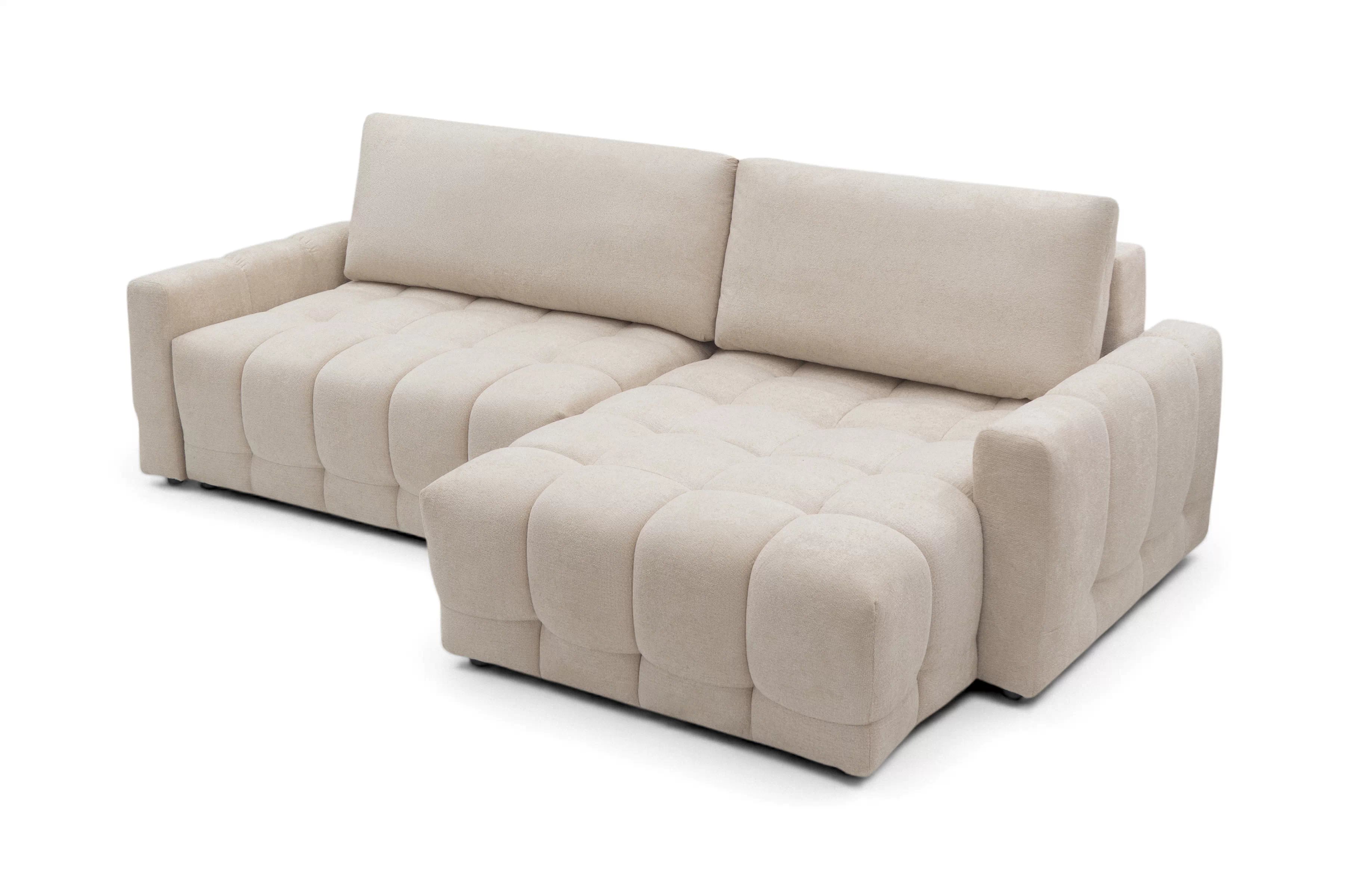 Rohová sedačka Sorenio s funkciou spania pravá - béžová pletenina Murano 833 Rohová sedacia súprava Sorenio s funkciou spánku pravá strana - Béžová plecionka Murano 833