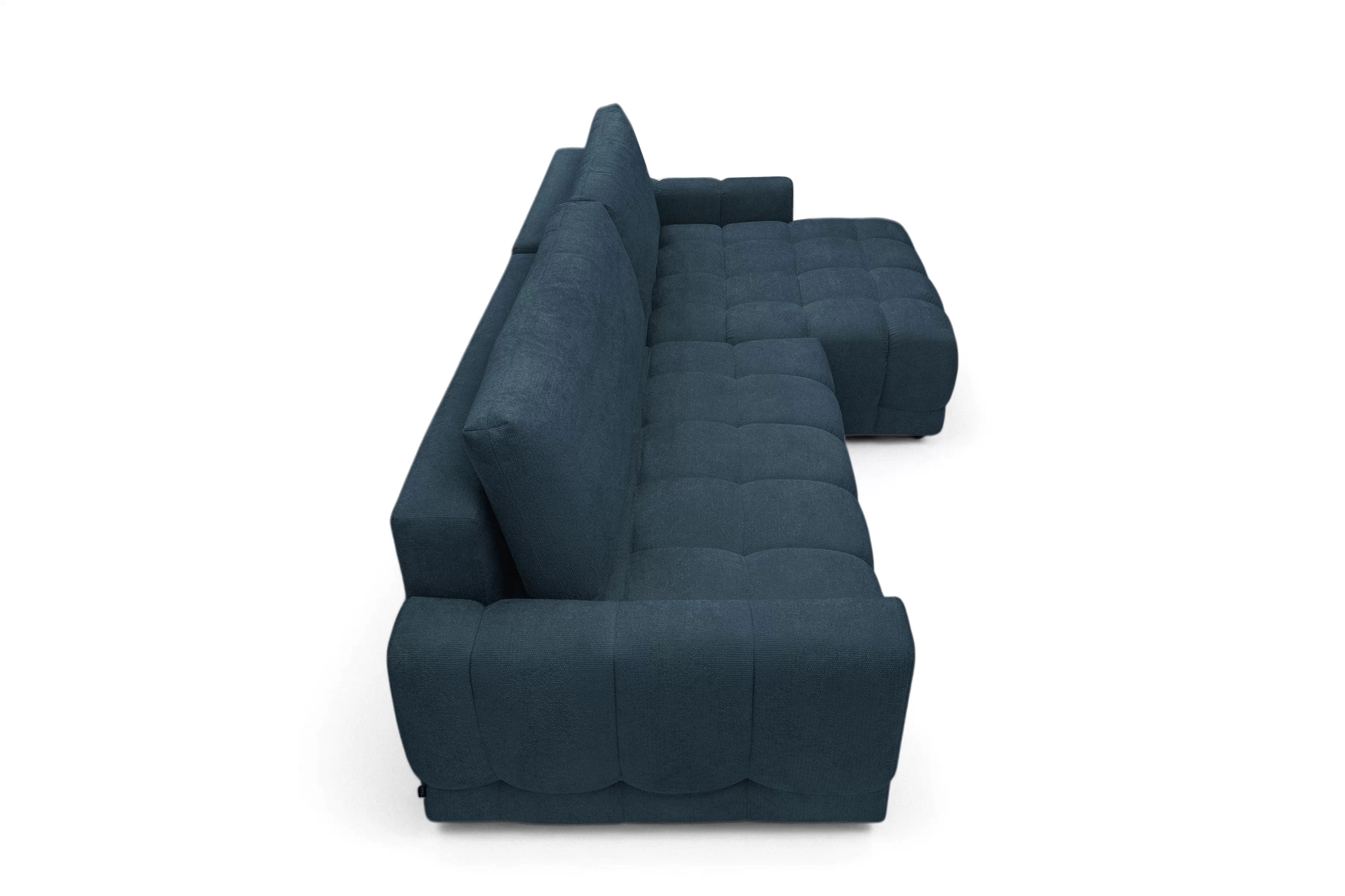 Rohová sedačka Sorenio s funkciou spania pravá - granátová pletenina Murano 843 Rohová sedacia súprava Sorenio s funkciou spánku pravá strana - námornícka modrá plecionka Murano 843