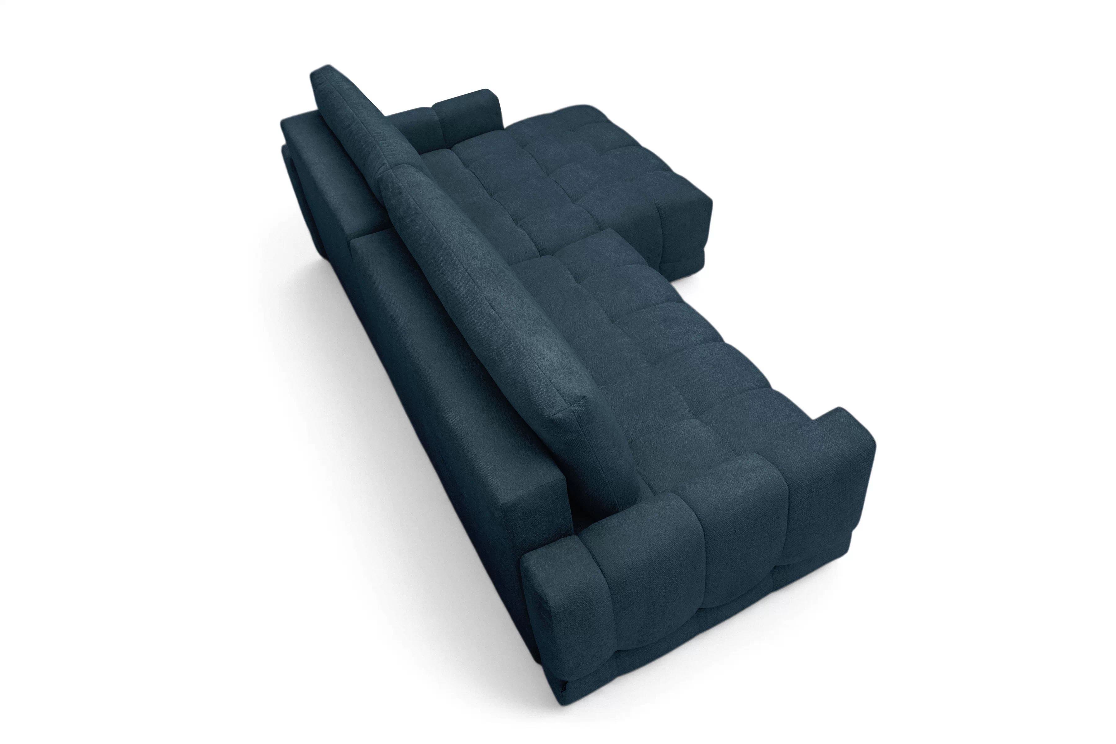 Rohová sedačka Sorenio s funkciou spania pravá - granátová pletenina Murano 843 Rohová sedacia súprava Sorenio s funkciou spánku pravá strana - námornícka modrá plecionka Murano 843