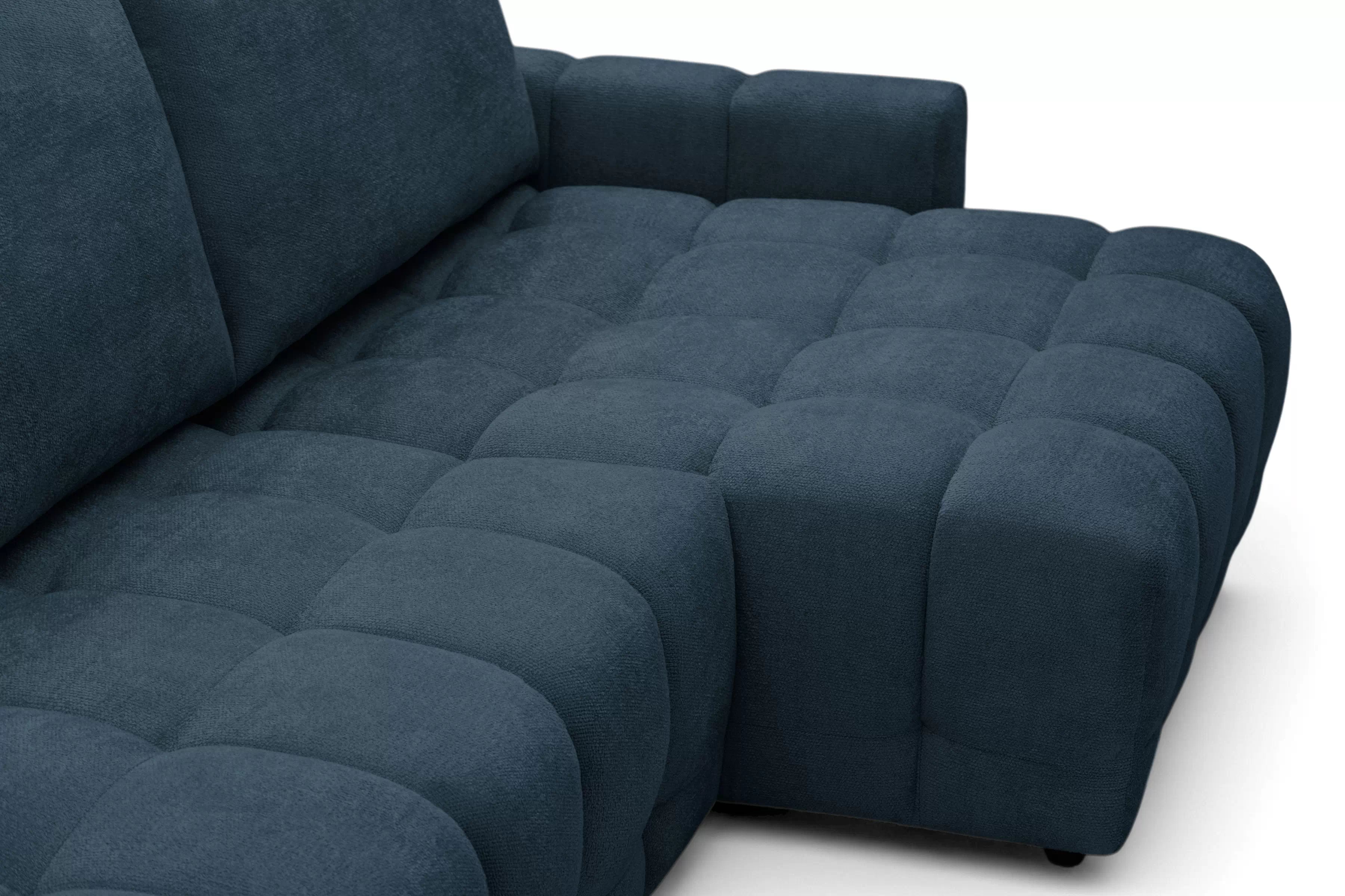 Rohová sedačka Sorenio s funkciou spania pravá - granátová pletenina Murano 843 Rohová sedacia súprava Sorenio s funkciou spánku pravá strana - námornícka modrá plecionka Murano 843