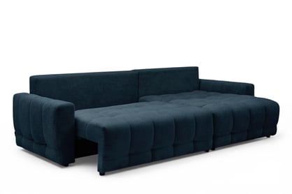 Rohová sedačka Sorenio s funkciou spania pravá - granátová pletenina Murano 843 Rohová sedacia súprava Sorenio s funkciou spánku pravá strana - námornícka modrá plecionka Murano 843