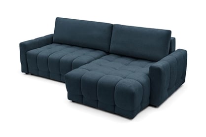 Rohová sedačka Sorenio s funkciou spania pravá - granátová pletenina Murano 843 Rohová sedacia súprava Sorenio s funkciou spánku pravá strana - námornícka modrá plecionka Murano 843