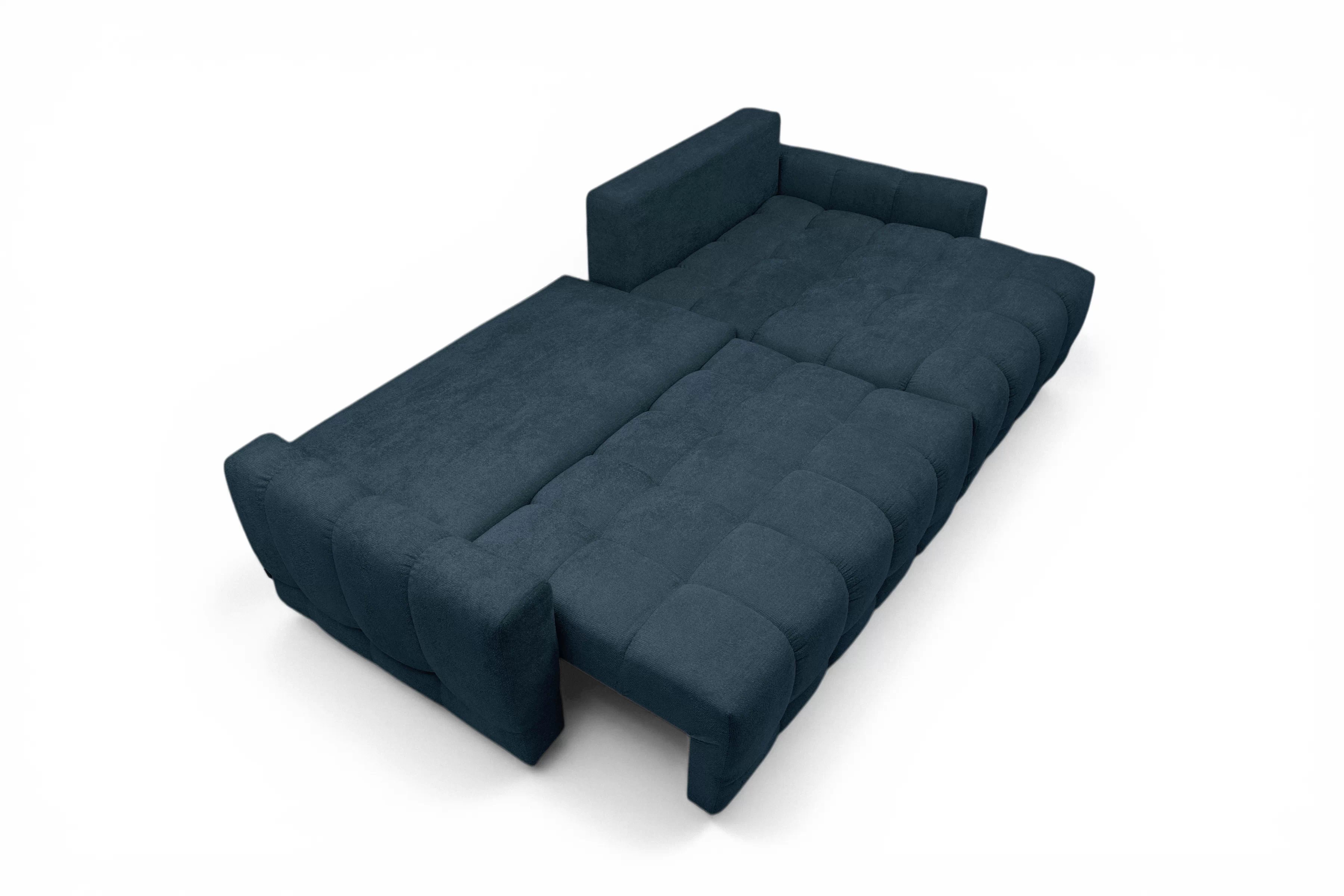 Rohová sedačka Sorenio s funkciou spania pravá - granátová pletenina Murano 843 Rohová sedacia súprava Sorenio s funkciou spánku pravá strana - námornícka modrá plecionka Murano 843