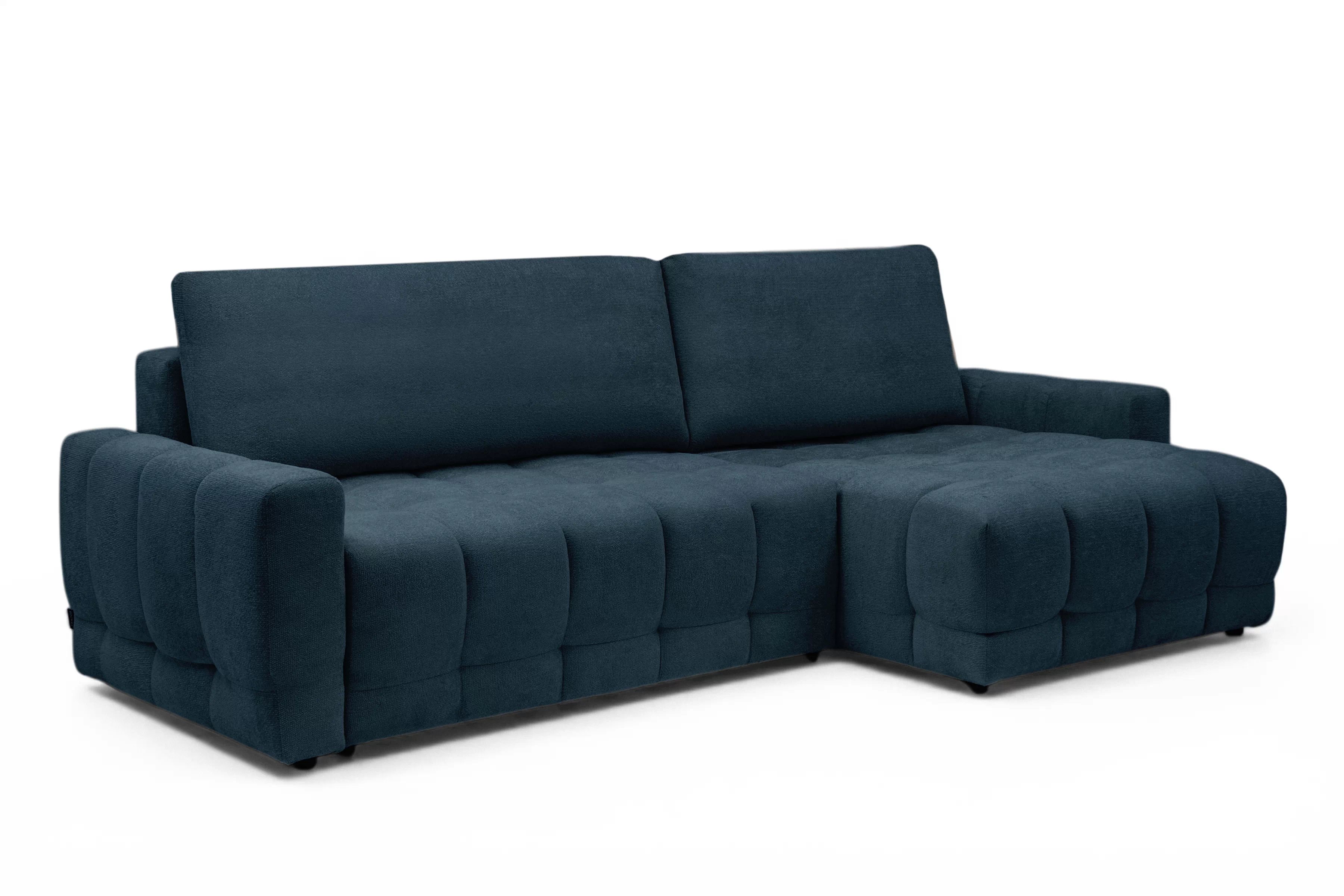 Rohová sedačka Sorenio s funkciou spania pravá - granátová pletenina Murano 843 Rohová sedacia súprava Sorenio s funkciou spánku pravá strana - námornícka modrá plecionka Murano 843