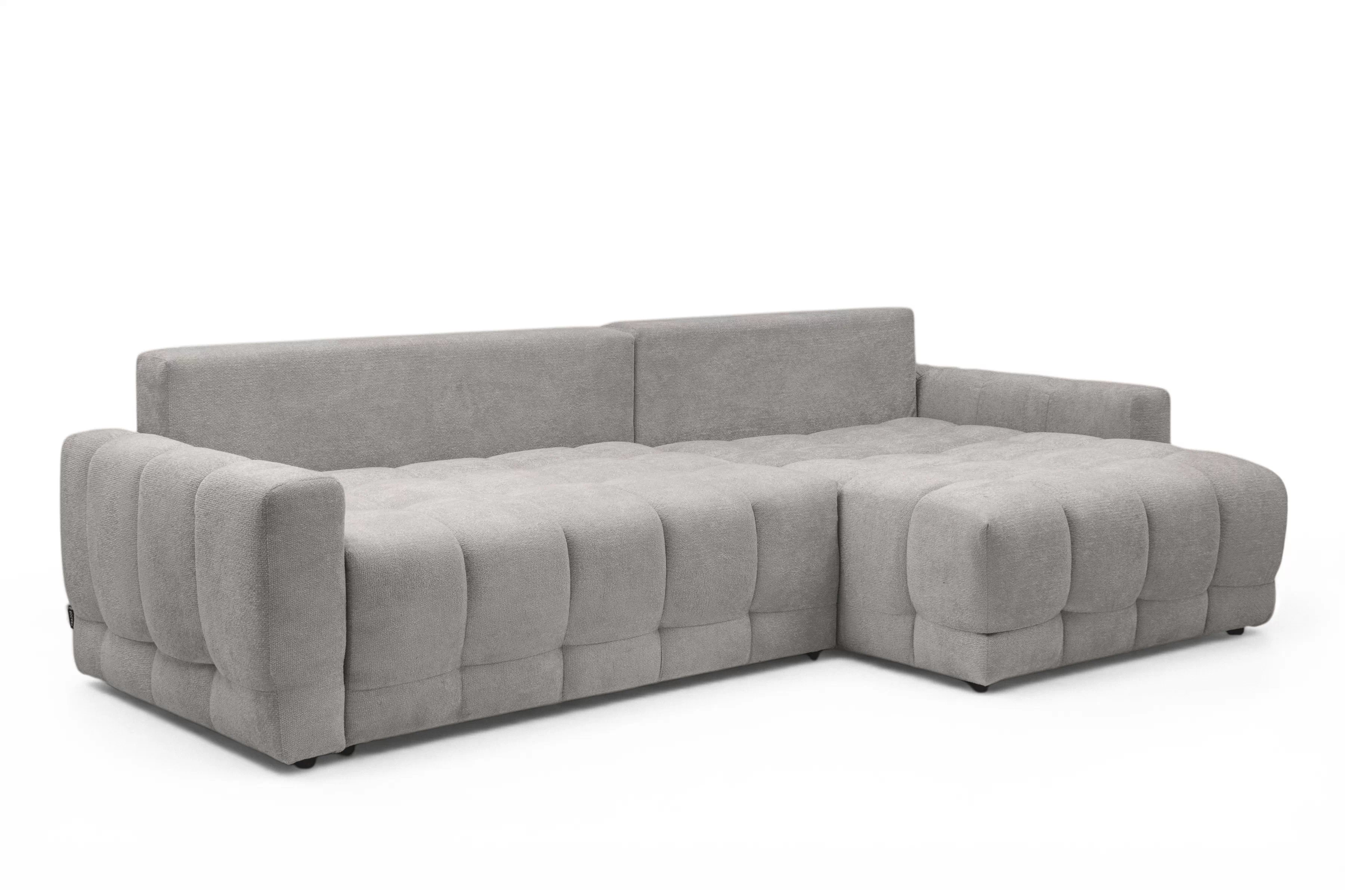 Rohová sedačka Sorenio s funkciou spania pravá - šedá pletenina Murano 847 Rohová sedacia súprava Sorenio s funkciou spánku pravá strana - šedá plecionka Murano 847