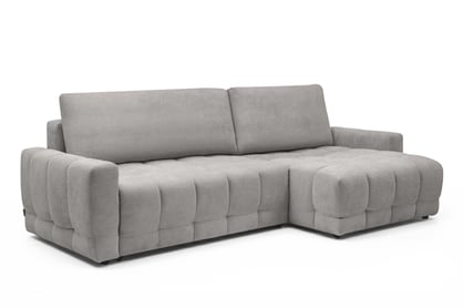 Rohová sedačka Sorenio s funkciou spania pravá - šedá pletenina Murano 847