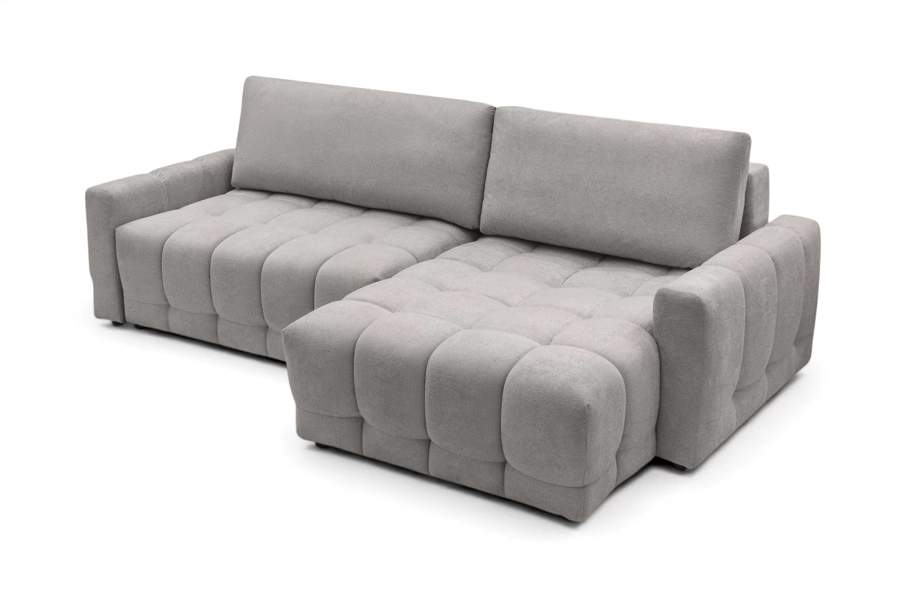 Rohová sedačka Sorenio s funkciou spania pravá - šedá pletenina Murano 847 Rohová sedacia súprava Sorenio s funkciou spánku pravá strana - šedá plecionka Murano 847