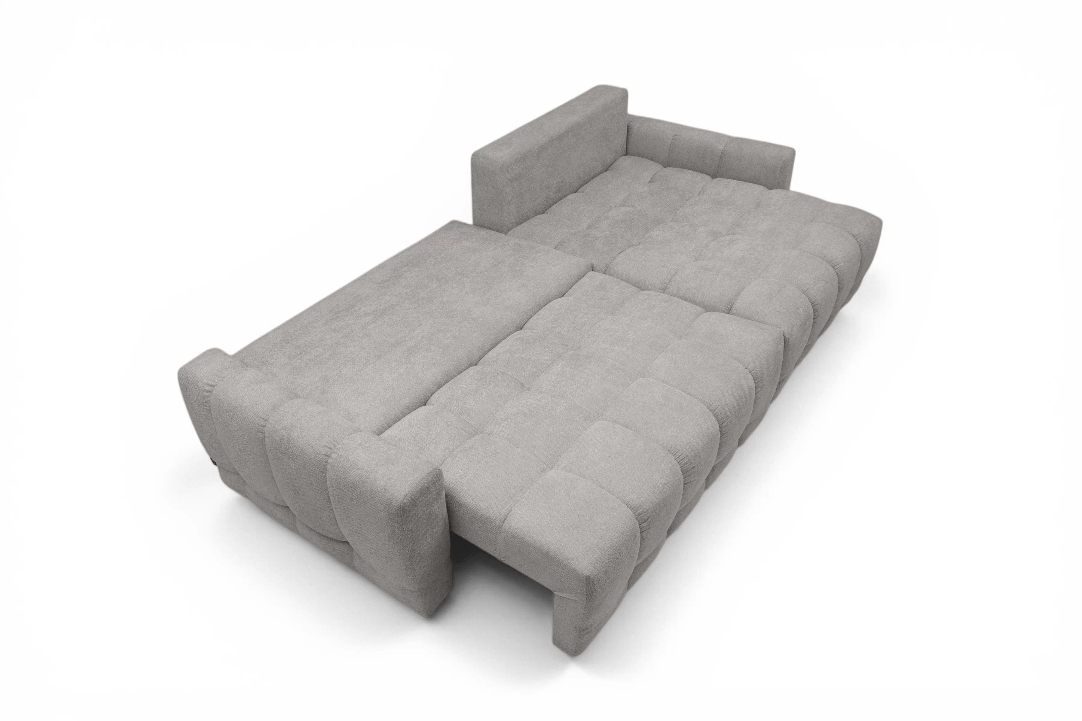 Rohová sedačka Sorenio s funkciou spania pravá - šedá pletenina Murano 847 Rohová sedacia súprava Sorenio s funkciou spánku pravá strana - šedá plecionka Murano 847