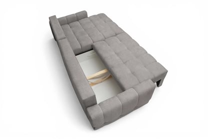 Rohová sedačka Sorenio s funkciou spania pravá - šedá pletenina Murano 847 Rohová sedacia súprava Sorenio s funkciou spánku pravá strana - šedá plecionka Murano 847