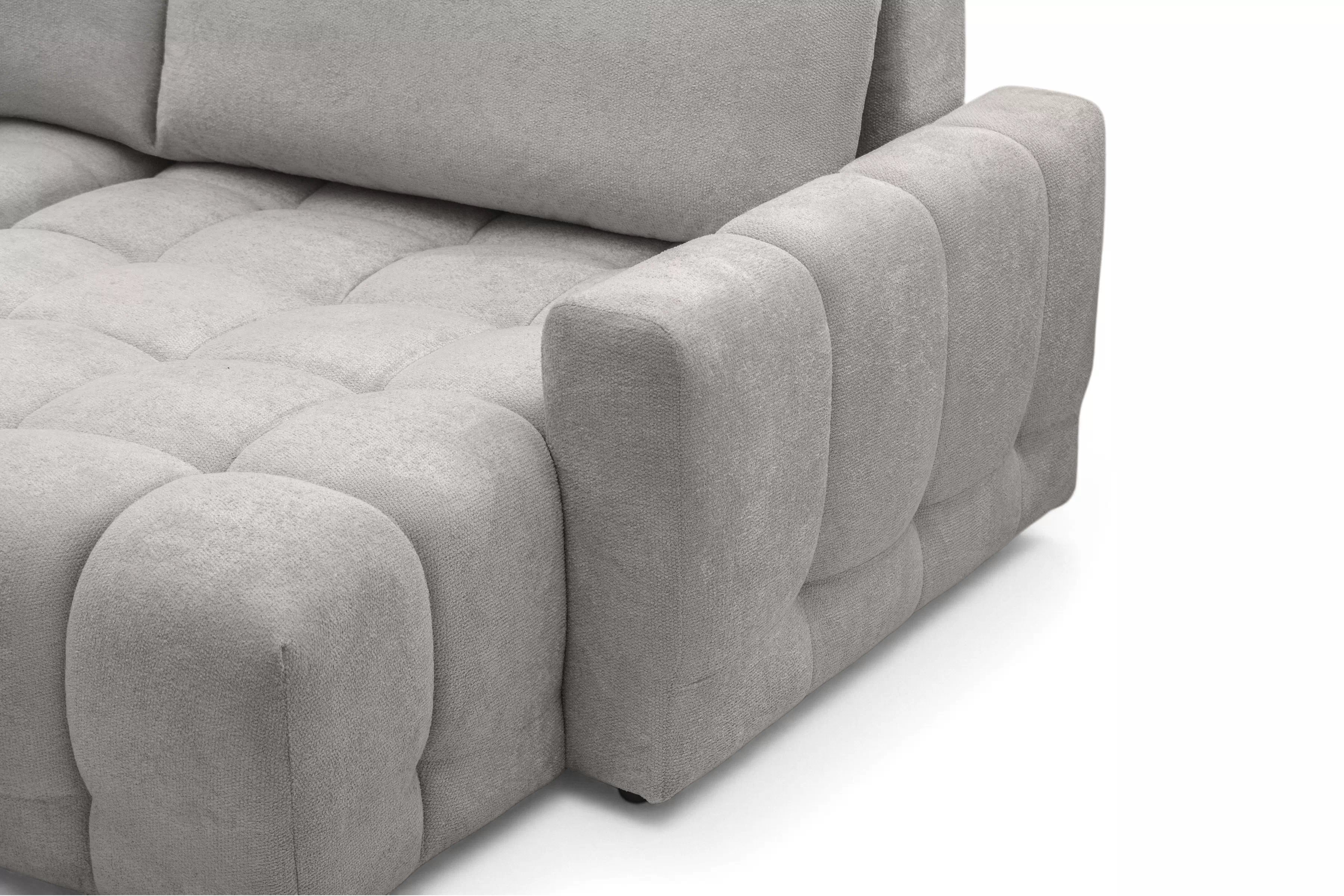 Rohová sedačka Sorenio s funkciou spania pravá - šedá pletenina Murano 847 Rohová sedacia súprava Sorenio s funkciou spánku pravá strana - šedá plecionka Murano 847