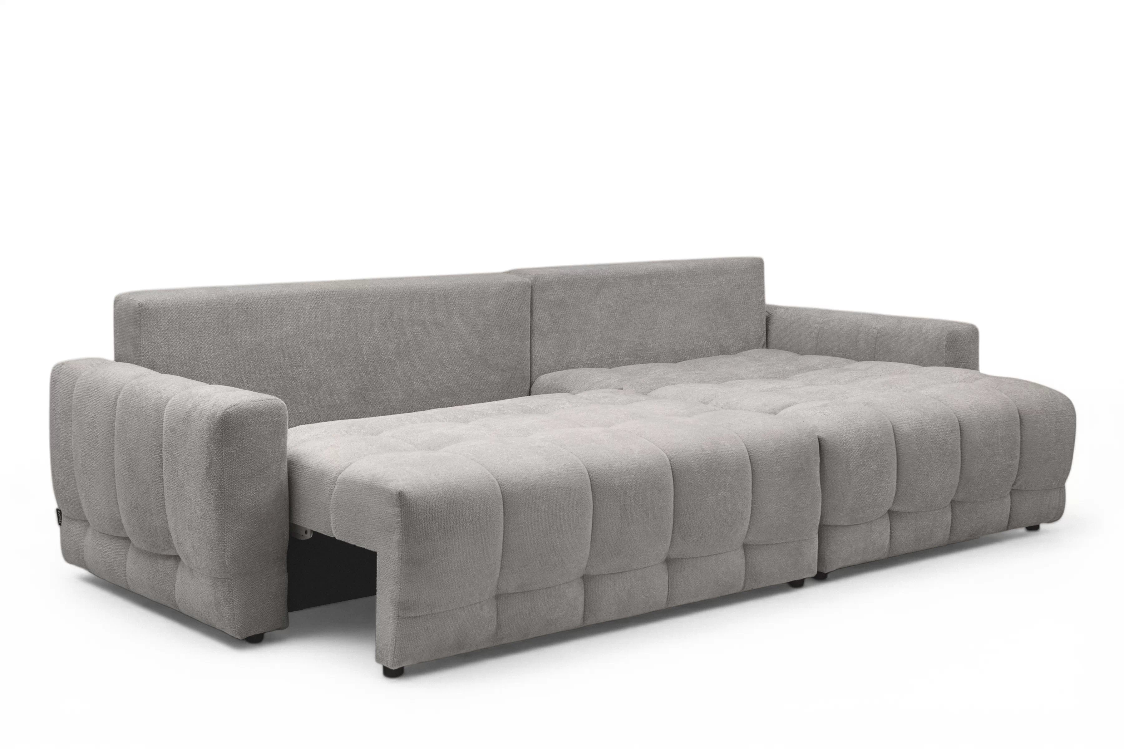 Rohová sedačka Sorenio s funkciou spania pravá - šedá pletenina Murano 847 Rohová sedacia súprava Sorenio s funkciou spánku pravá strana - šedá plecionka Murano 847