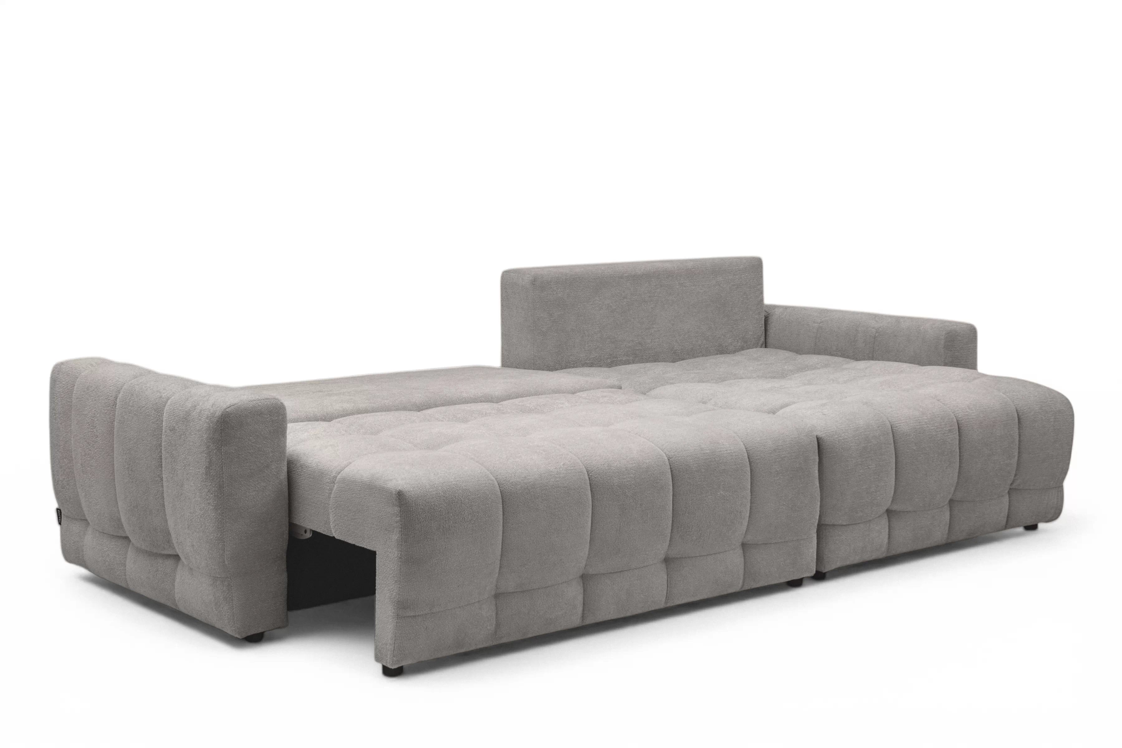 Rohová sedačka Sorenio s funkciou spania pravá - šedá pletenina Murano 847 Rohová sedacia súprava Sorenio s funkciou spánku pravá strana - šedá plecionka Murano 847