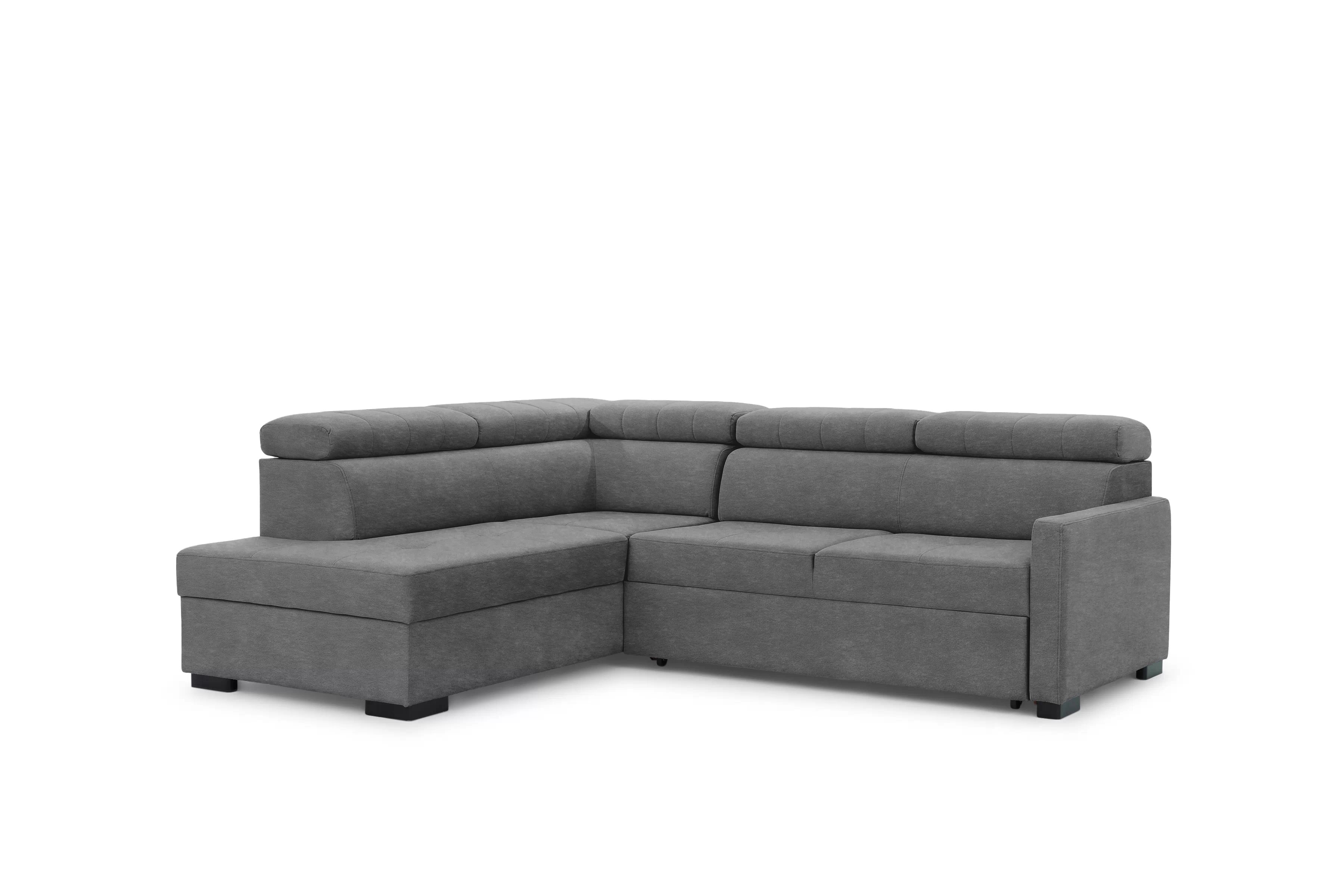 Rozkladacia rohová sedacia súprava Taremo L ľavá – sivý ľahkočistiaci zamat Zetta 304 Rohová sedacia súprava Taremo L s funkciou spánku Ľavá strana - šedý velúr ľahkočistiaci Zetta 304