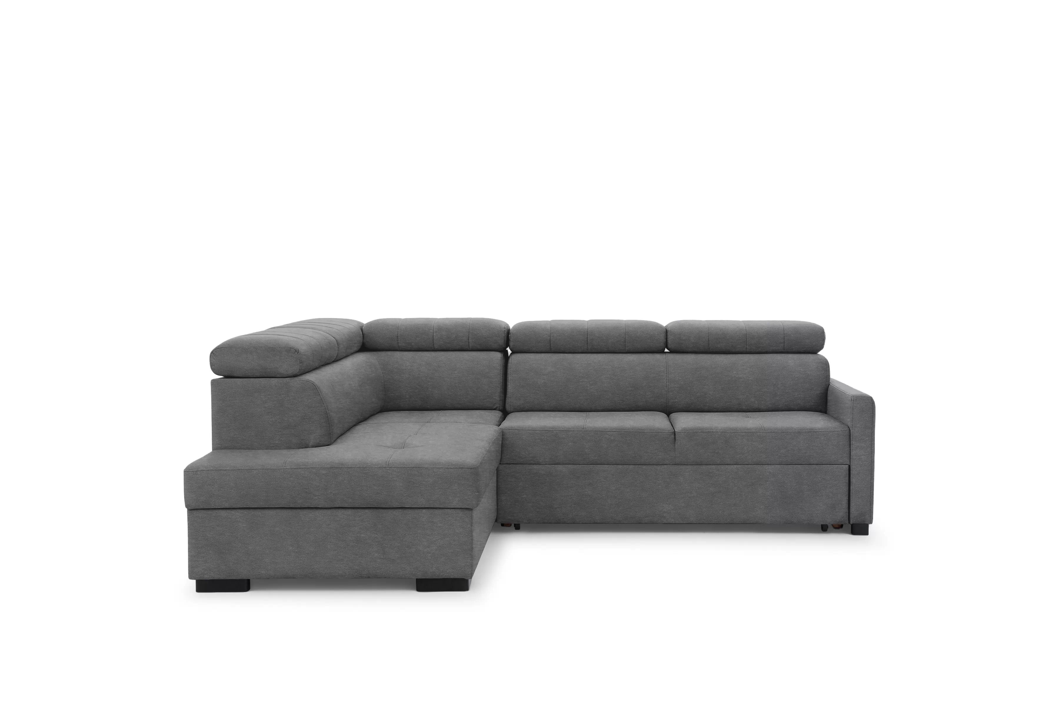 Rozkladacia rohová sedacia súprava Taremo L ľavá – sivý ľahkočistiaci zamat Zetta 304 Rohová sedacia súprava Taremo L s funkciou spánku Ľavá strana - šedý velúr ľahkočistiaci Zetta 304